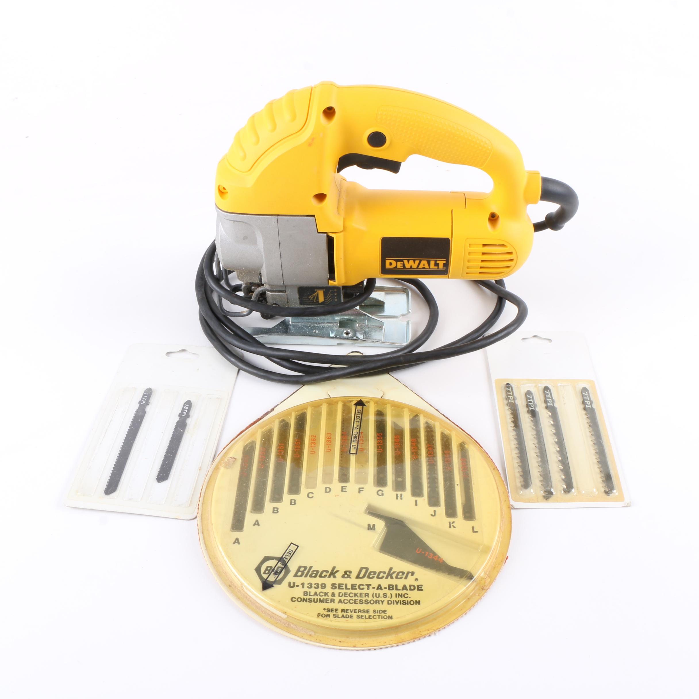 DeWalt DW317 Orbital Jig Saw and Blades