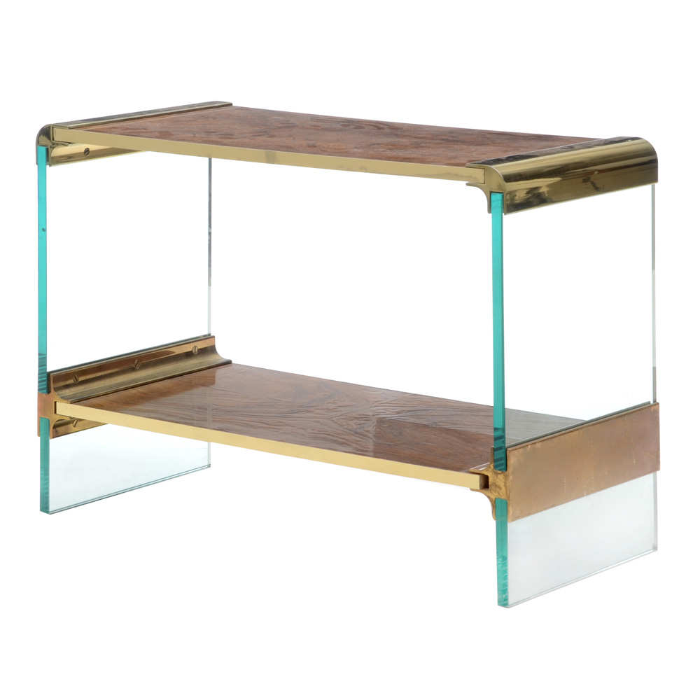 Modern Burled Accent Shelf
