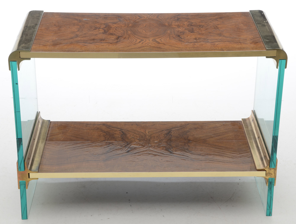 Modern Burled Accent Shelf