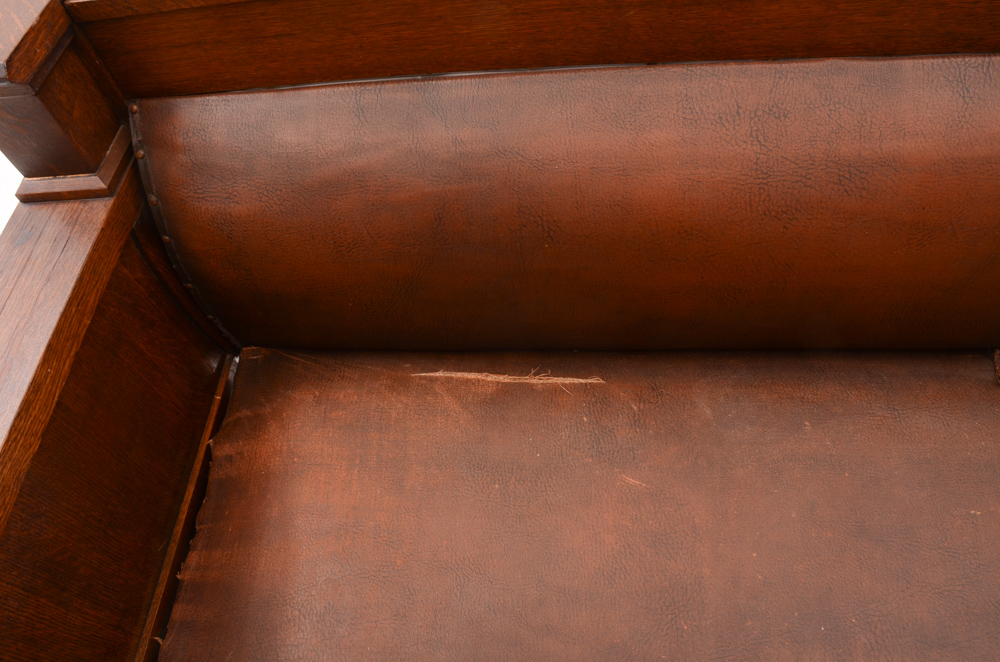 Antique Arts and Crafts Oak Sofa Bed