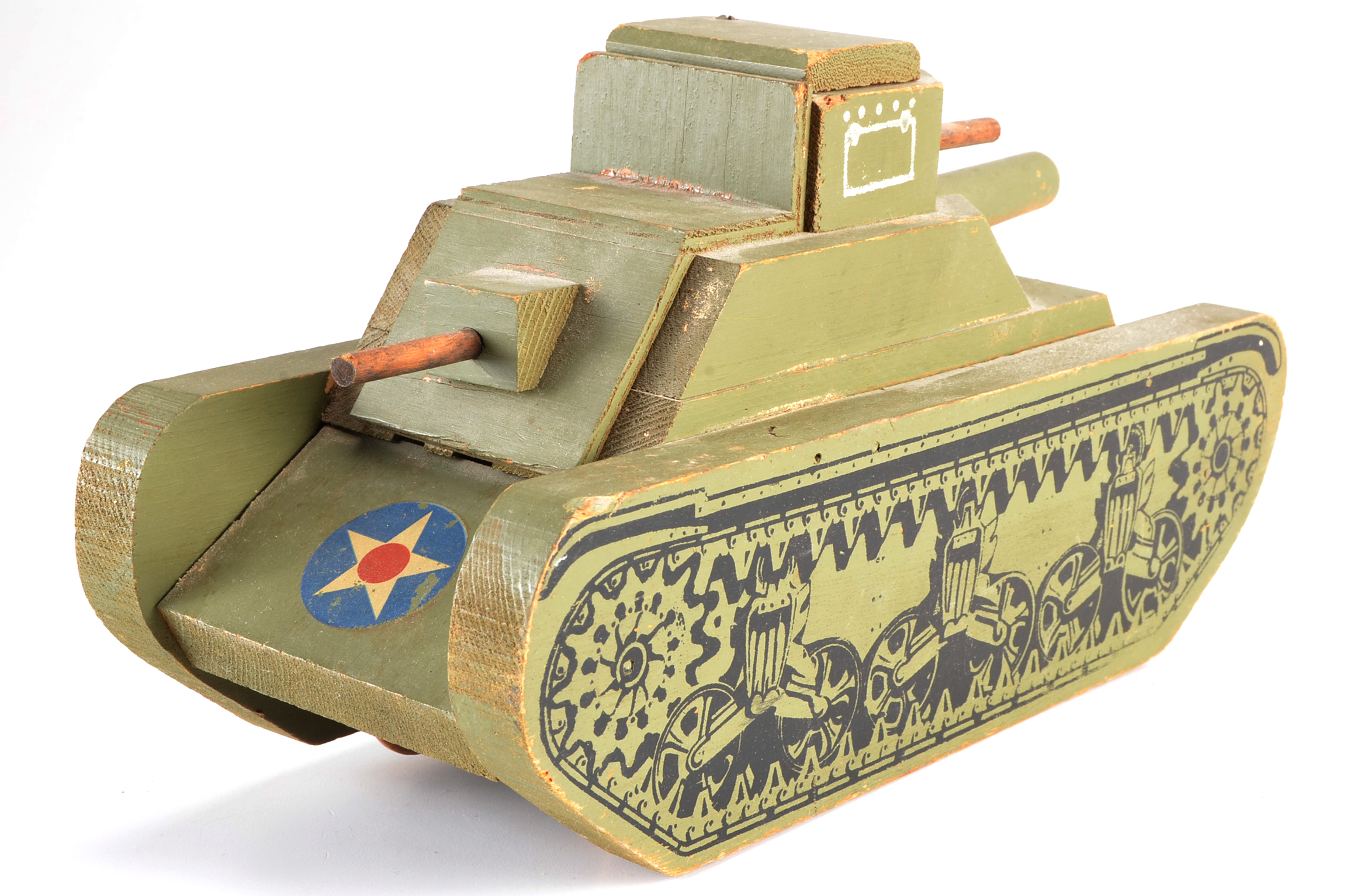 Vintage Wood Military Toys