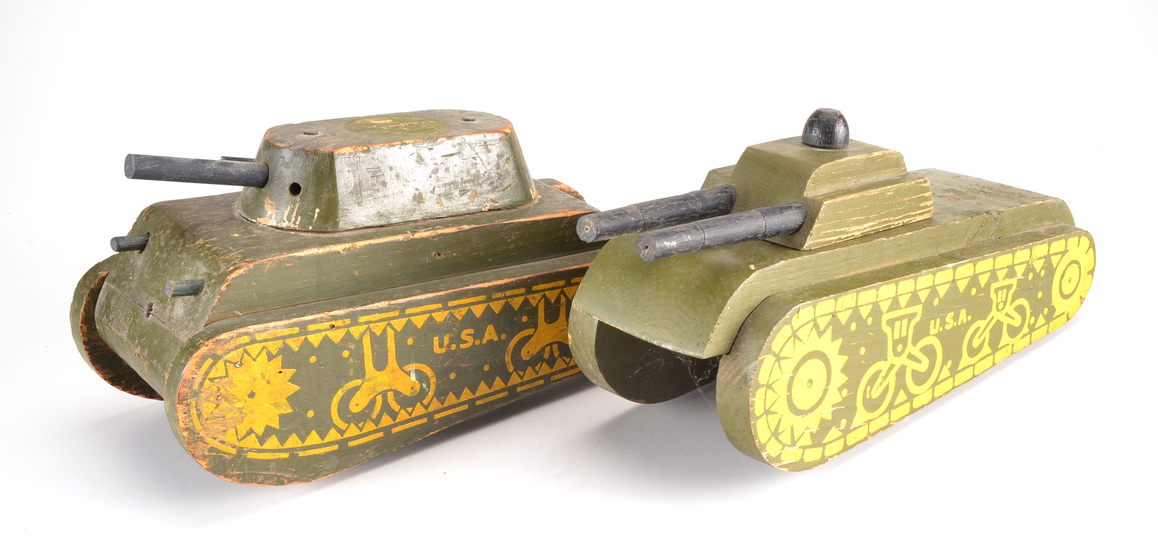 Vintage Wood Military Toys