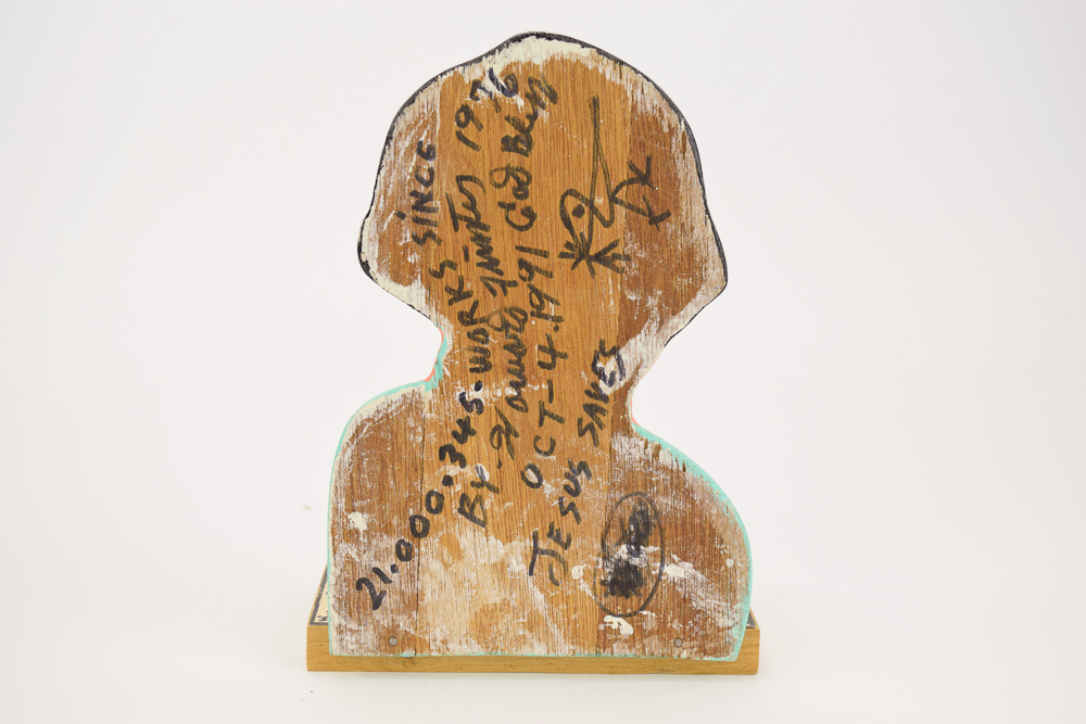 Howard Finster Wooden Folk Art Cut-Out "George Washington"