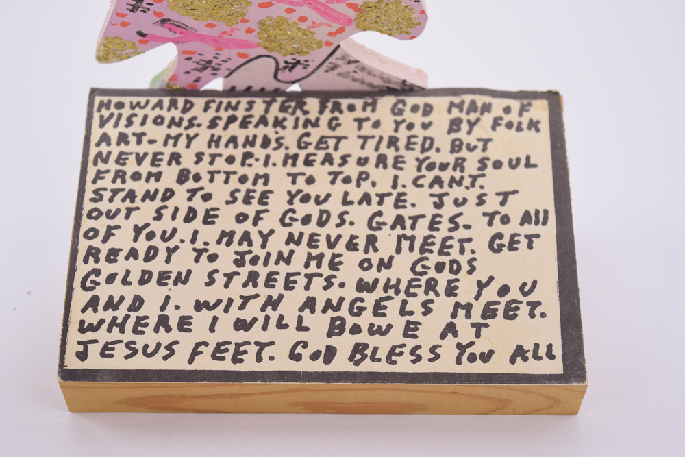 Howard Finster Wooden Folk Art Cut-Out "Angel"