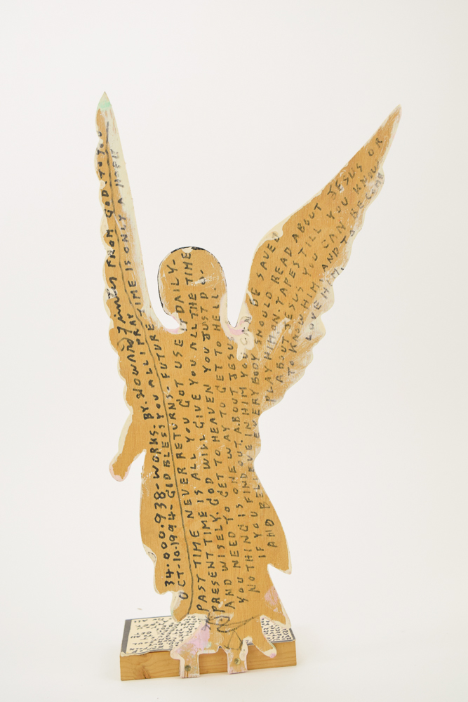 Howard Finster Wooden Folk Art Cut-Out "Angel"