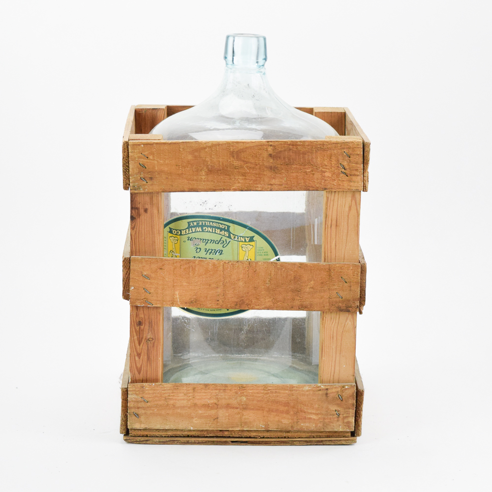 Anita Spring Water Jug in Crate