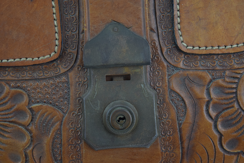 Vintage J. Caudillo Mexico Tooled Leather Doctor's Bag