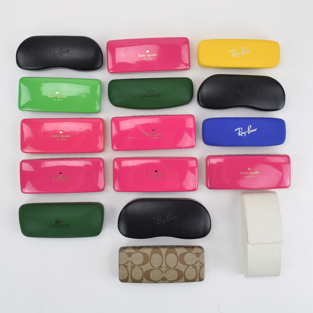 Designer Eyeglass Cases Including Prada, Kate Spade, Ray-Ban and Coach