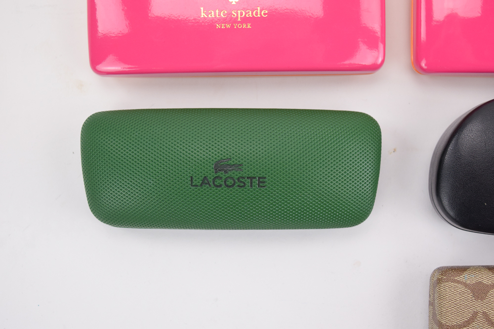 Designer Eyeglass Cases Including Prada, Kate Spade, Ray-Ban and Coach