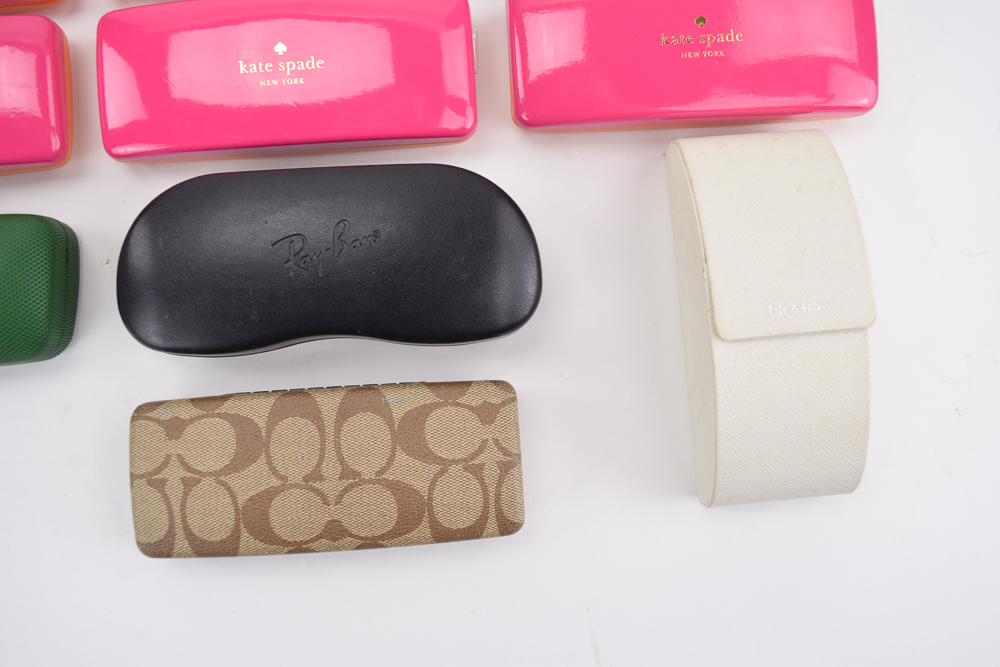 Designer Eyeglass Cases Including Prada, Kate Spade, Ray-Ban and Coach