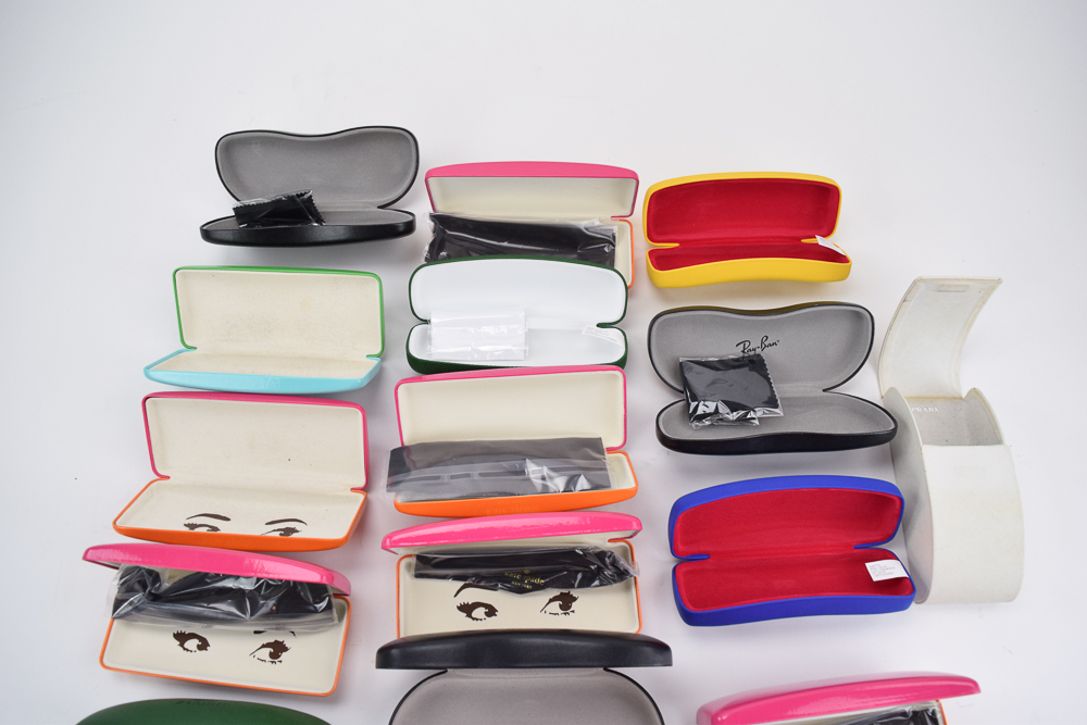 Designer Eyeglass Cases Including Prada, Kate Spade, Ray-Ban and Coach