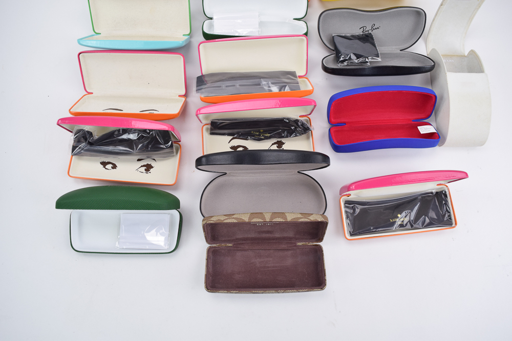Designer Eyeglass Cases Including Prada, Kate Spade, Ray-Ban and Coach