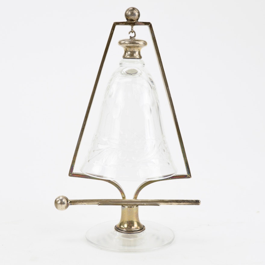 Hawkes Crystal Bell with Sterling Silver Base