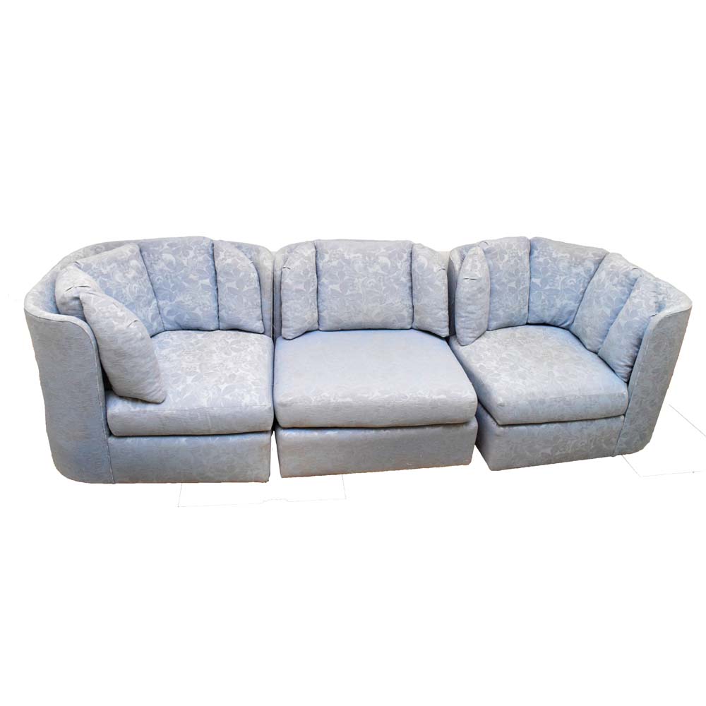 Vintage Powder Blue Sectional Sofa