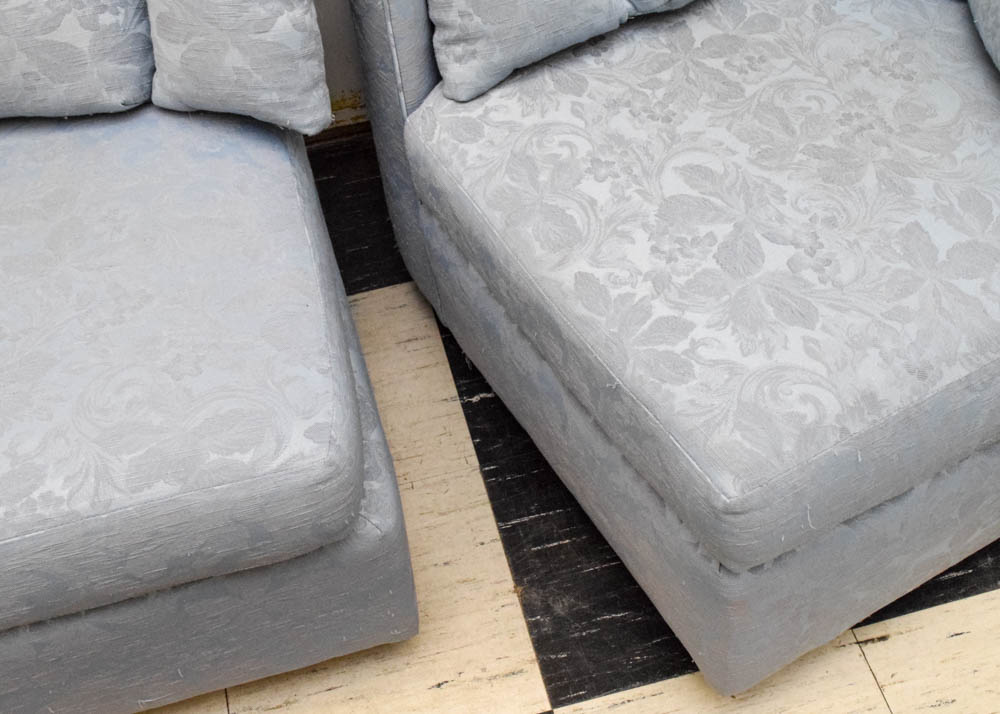 Vintage Powder Blue Sectional Sofa