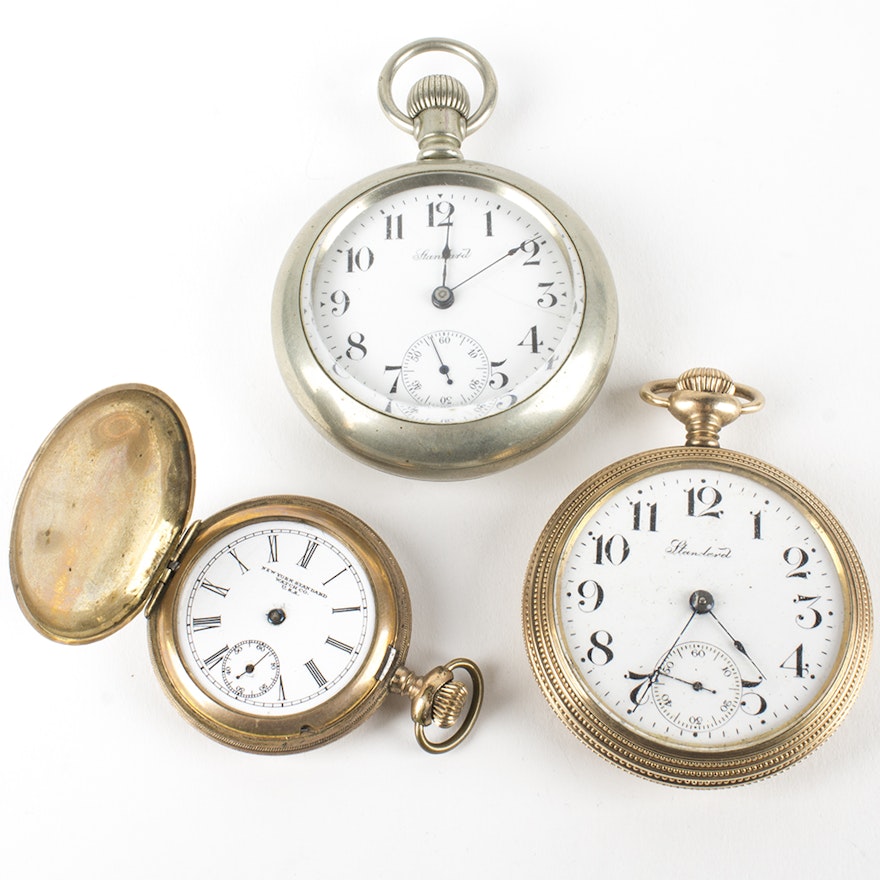 Three Vintage "Standard" Pocket Watches