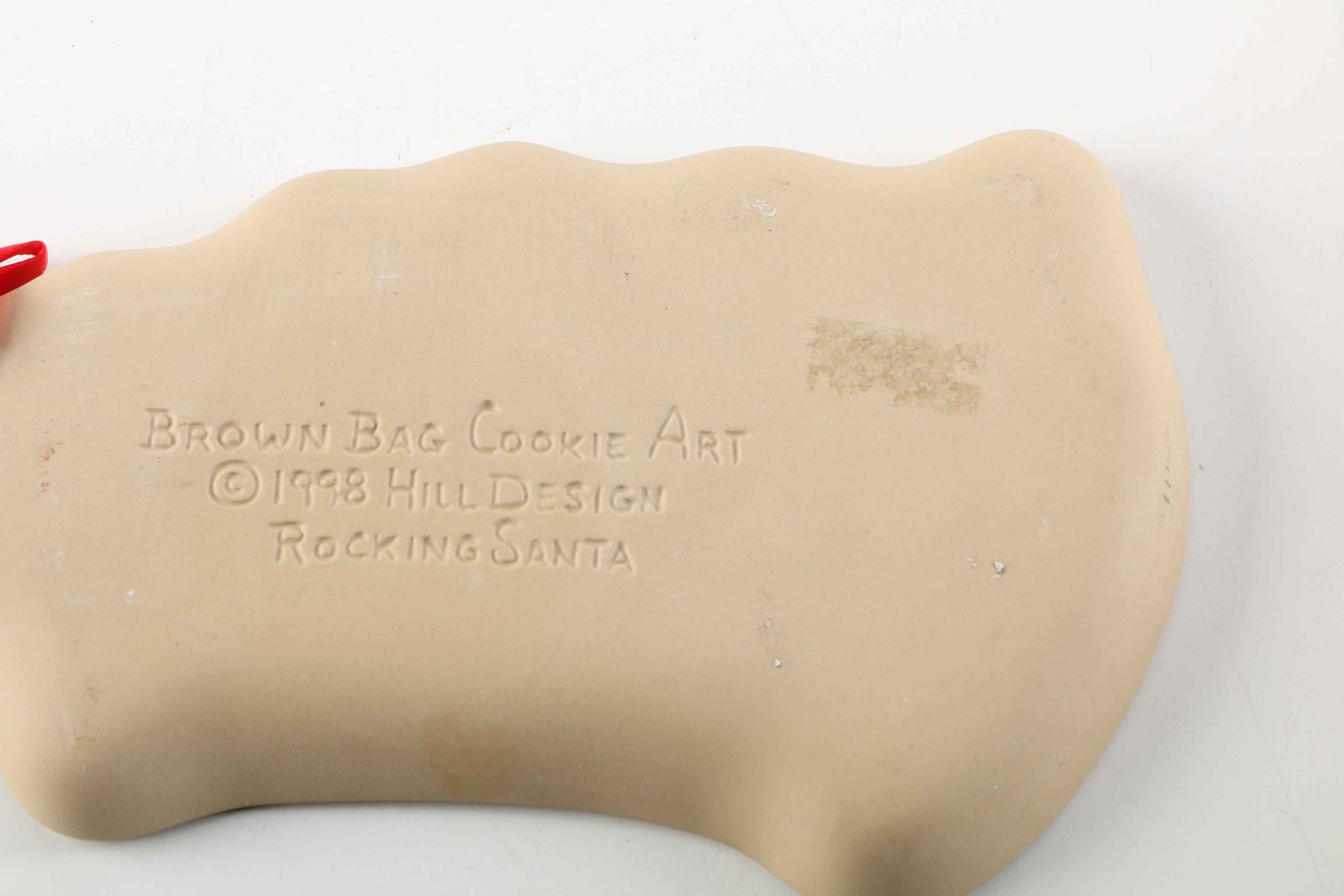 Longaberger "St. Nick" 1993 and Brown Bag "Rocking Santa" 1998 Cookie Molds