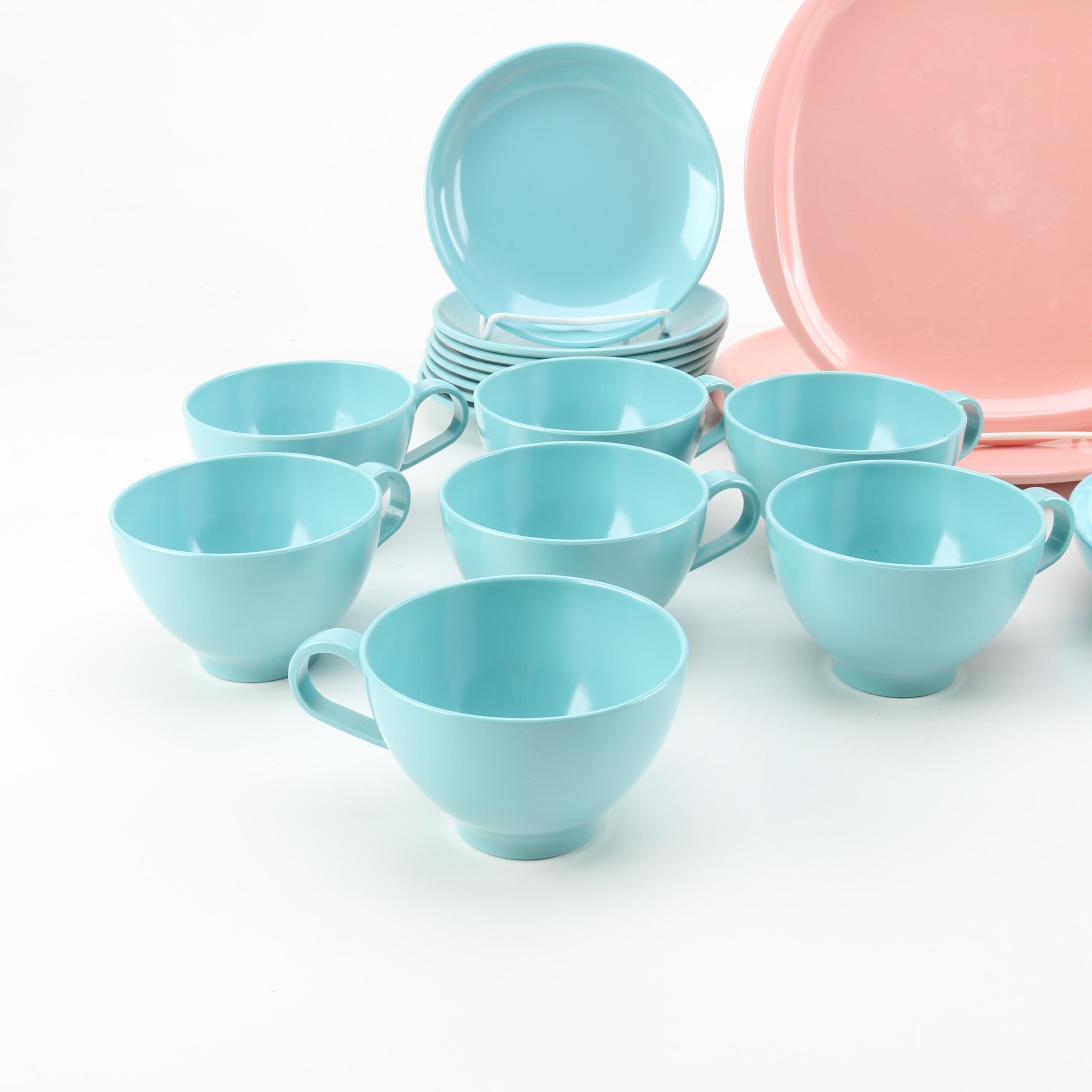 Vintage Boontonware and Melmac "Malibu Ware" Tableware