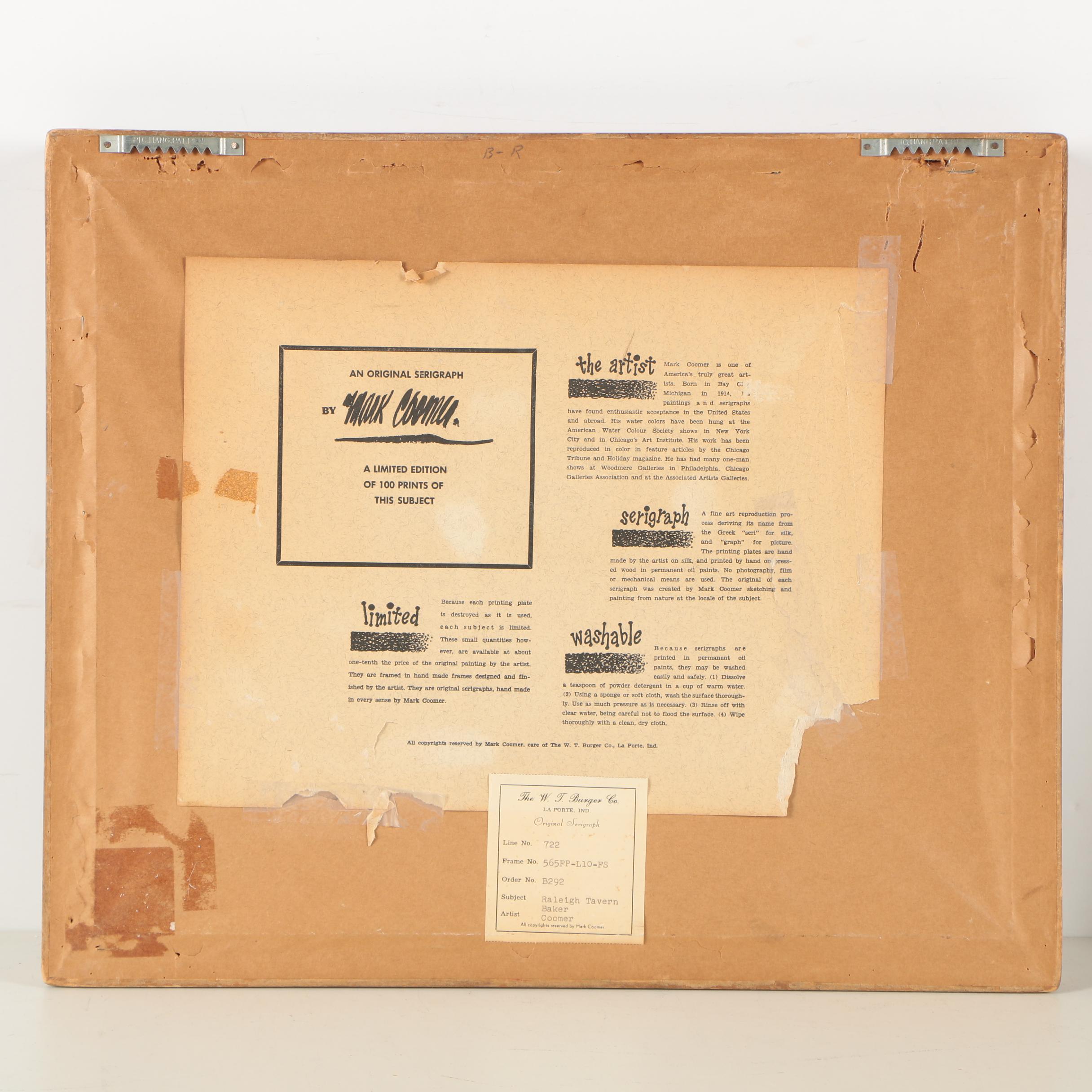 Serigraphic Prints After Mark Coomer