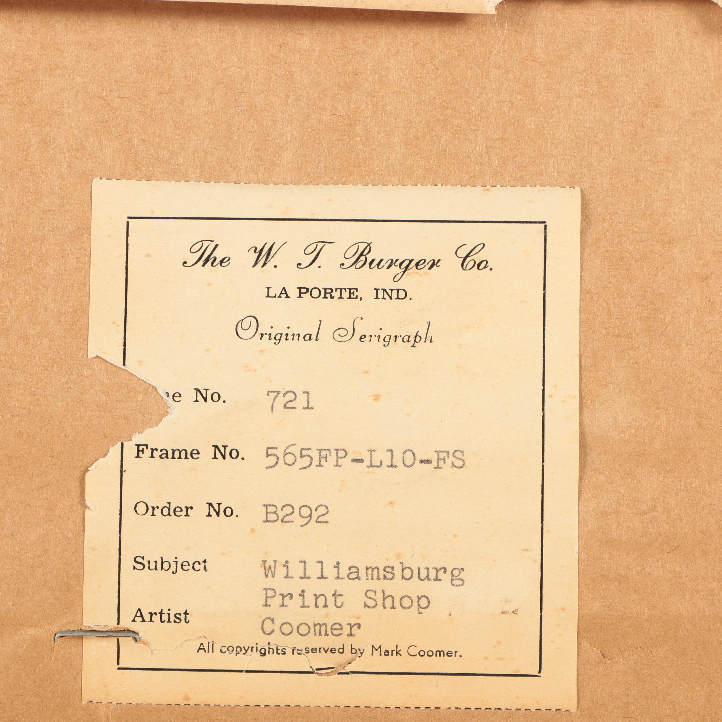 Serigraphic Prints After Mark Coomer