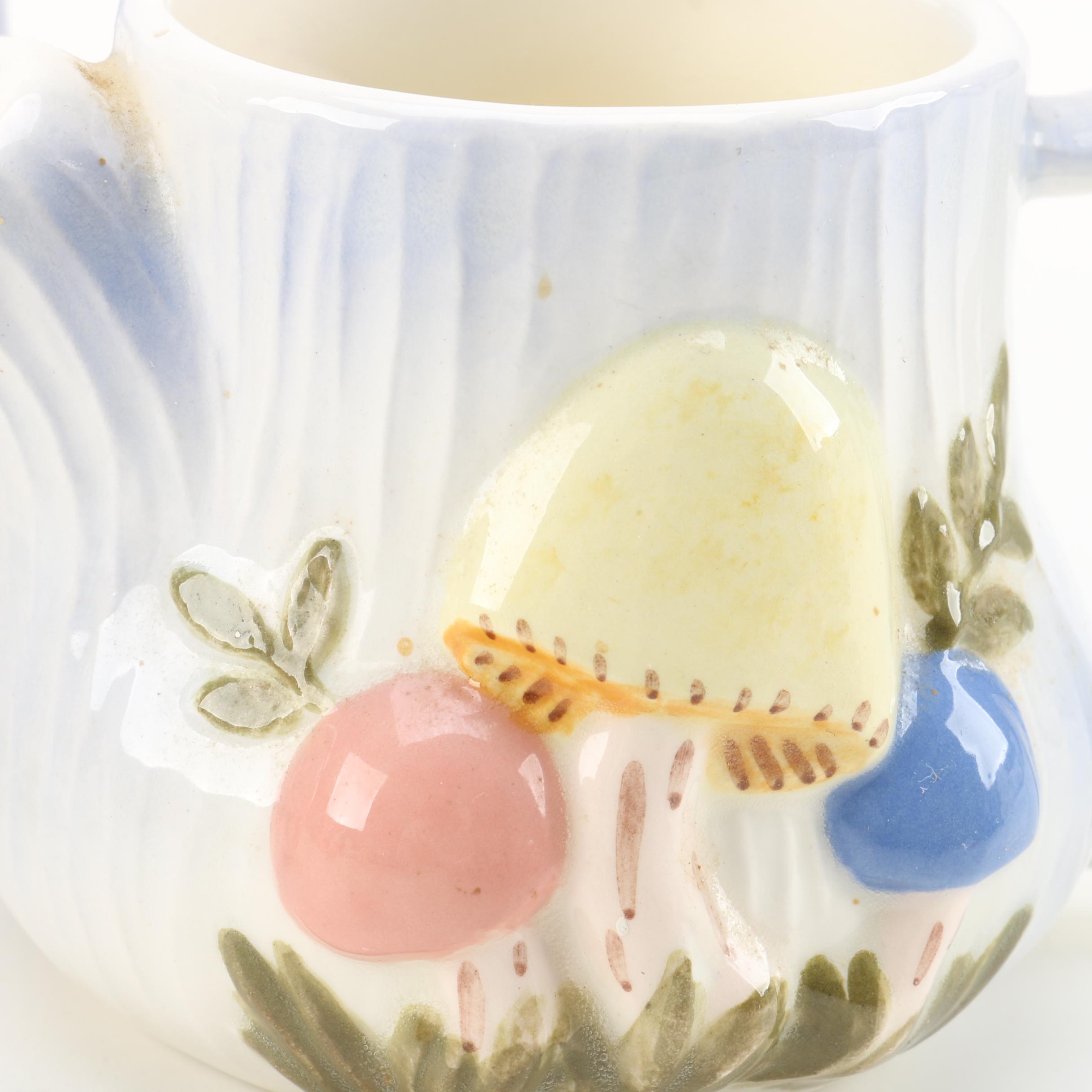 Vintage Mushroom Motif Ceramic Tableware