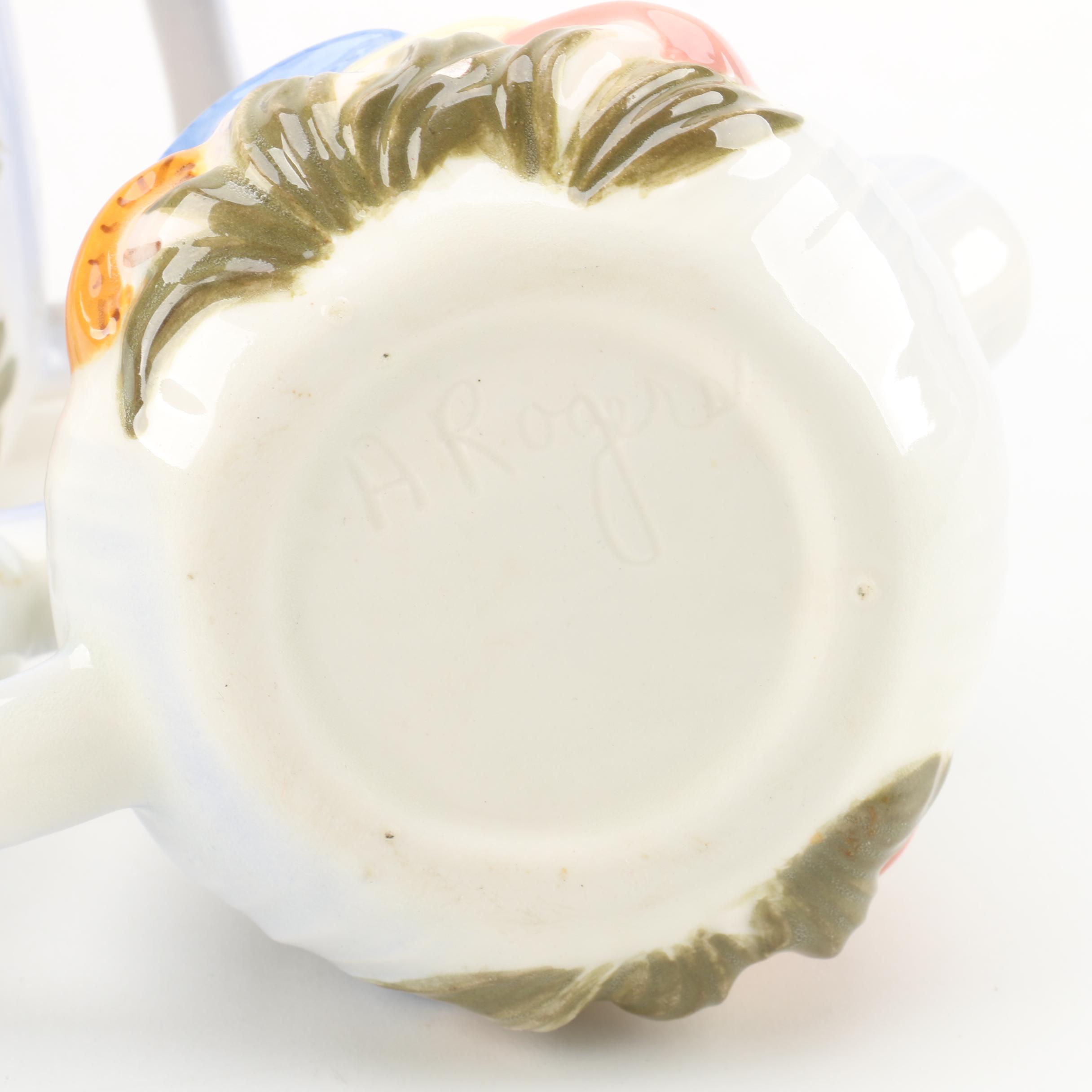 Vintage Mushroom Motif Ceramic Tableware