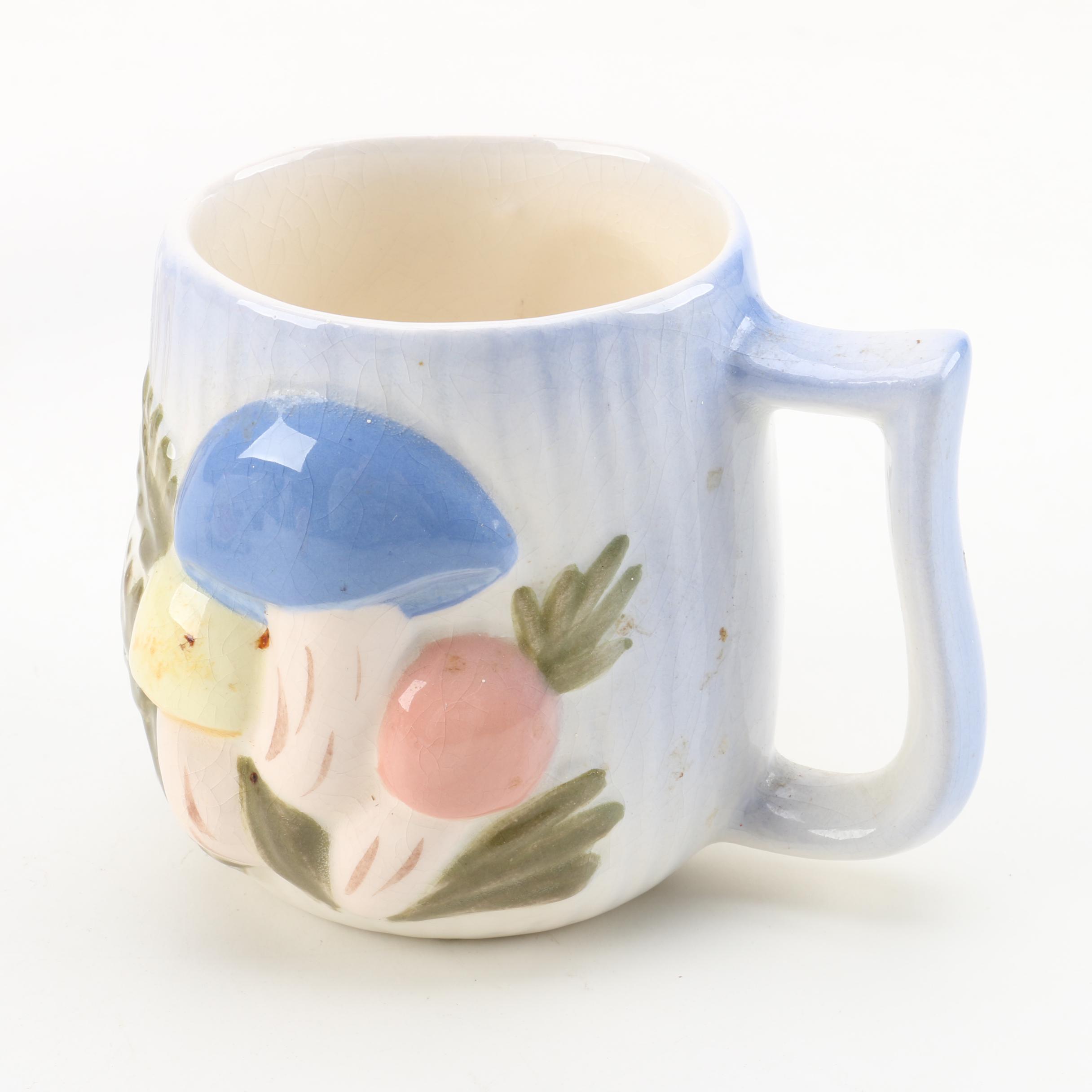 Vintage Mushroom Motif Ceramic Tableware