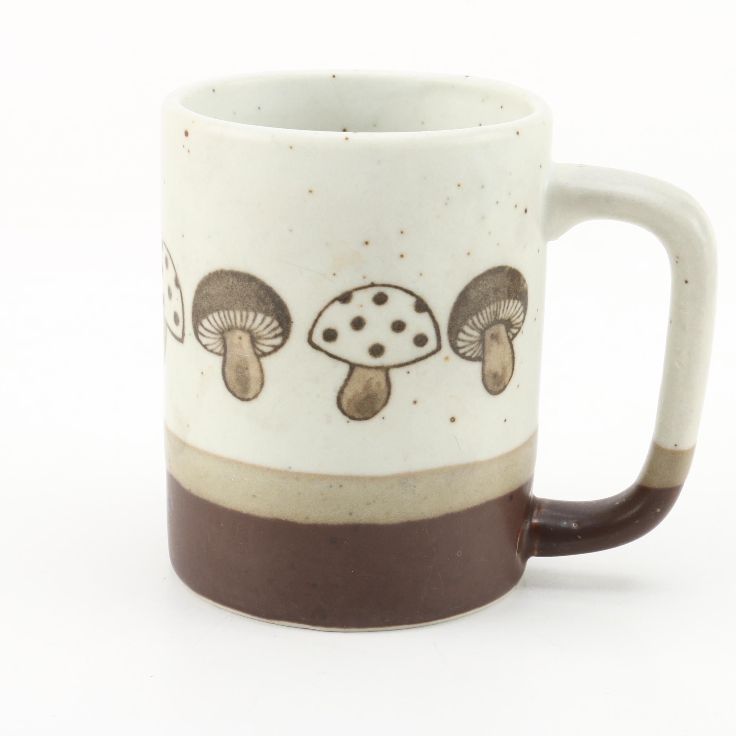 Vintage Mushroom Motif Ceramic Tableware