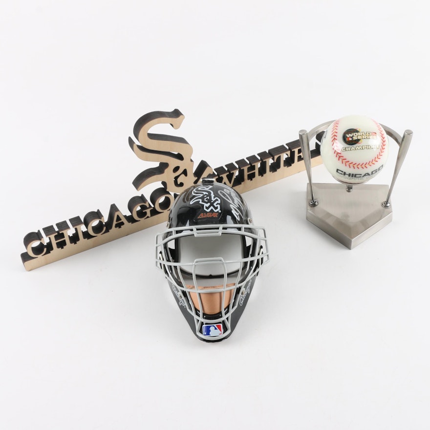 Chicago White Sox Memorabilia including Signed A.J. Pierzynski Miniature Helmet