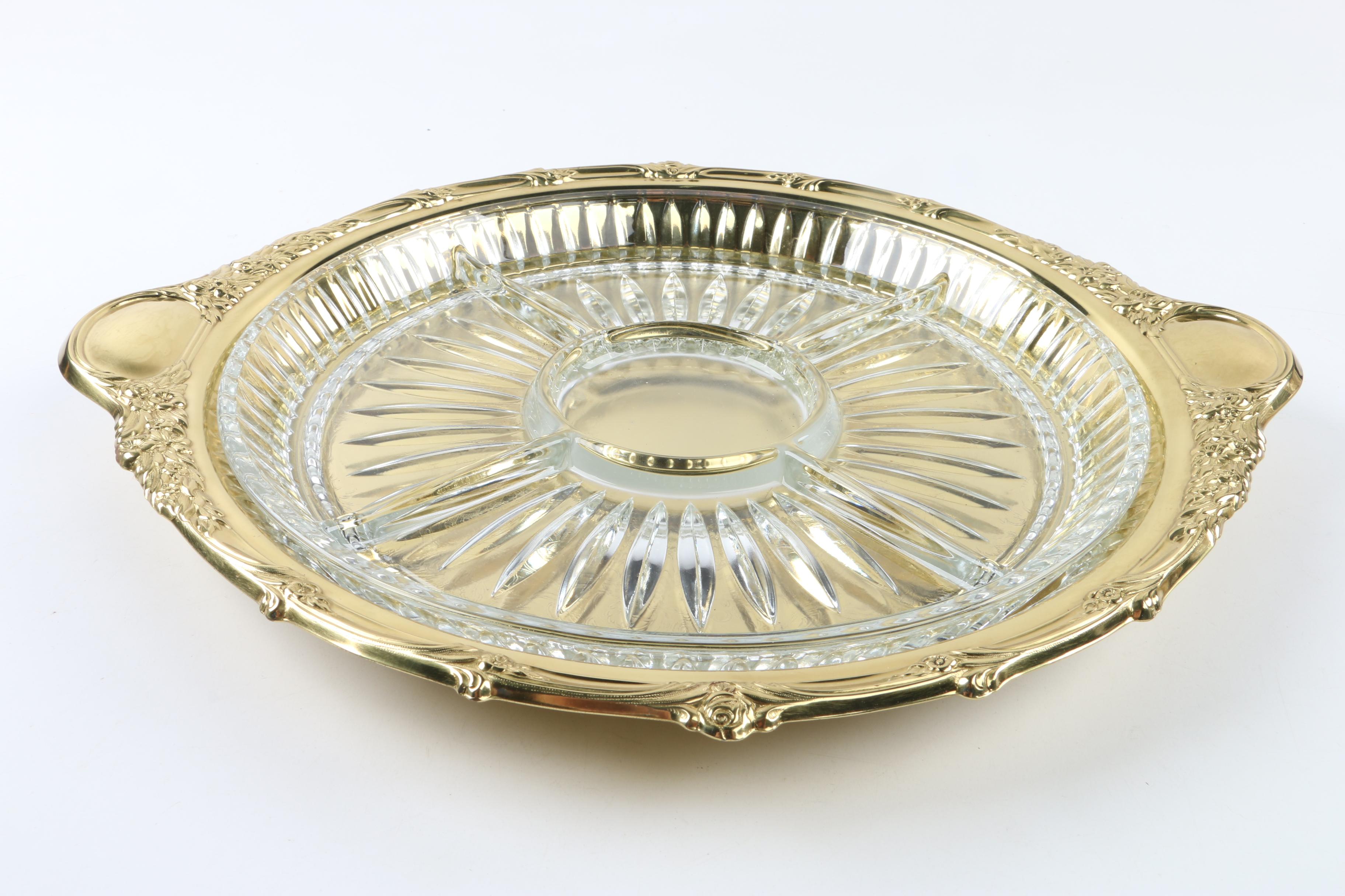Fire King Culver "Coronet" Glass Casserole and Chafer with Tray