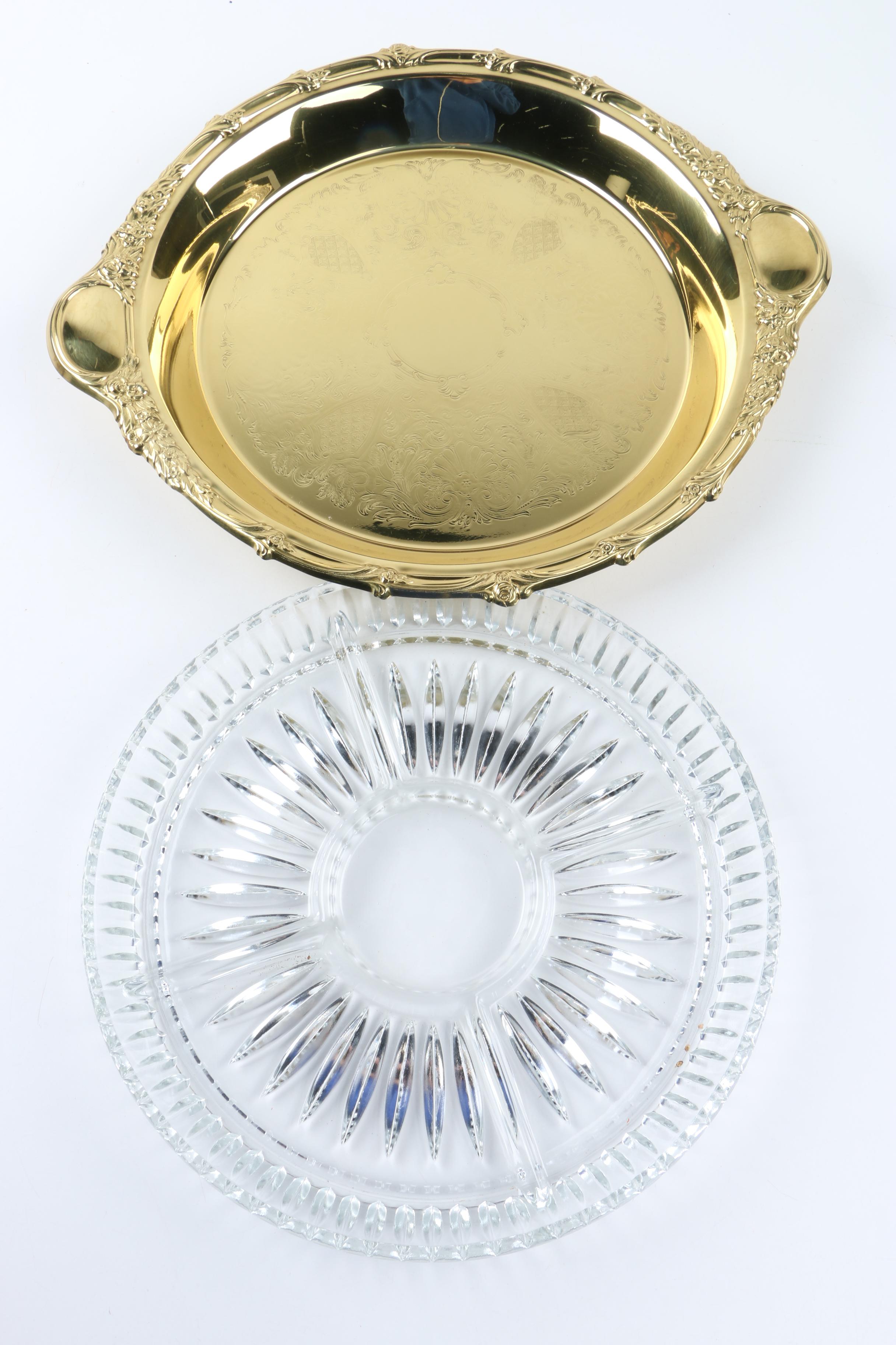Fire King Culver "Coronet" Glass Casserole and Chafer with Tray