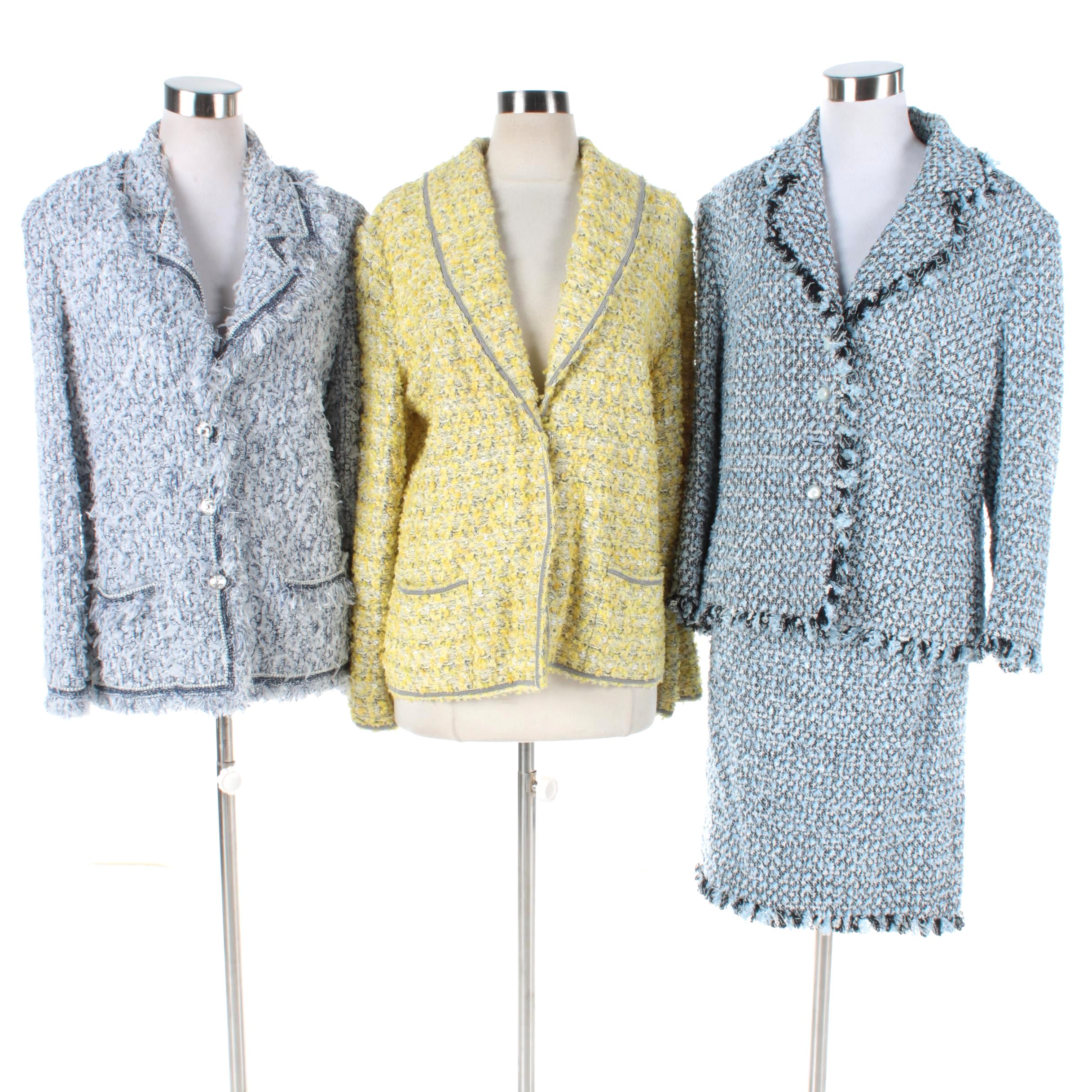 Escada Bouclé Knit Skirt Suit and Jackets