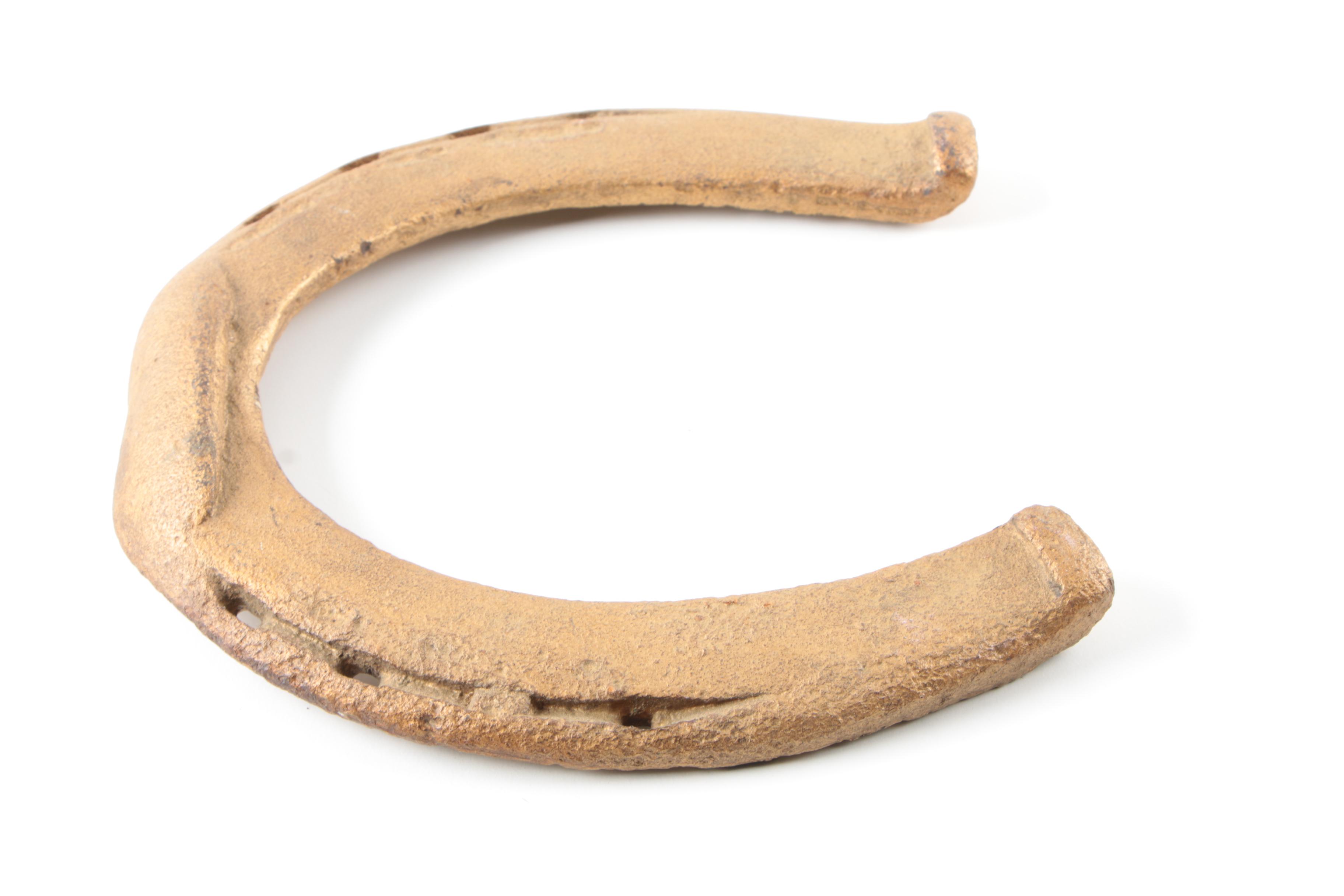 Vintage Gold Painted Draft Horse Shoe