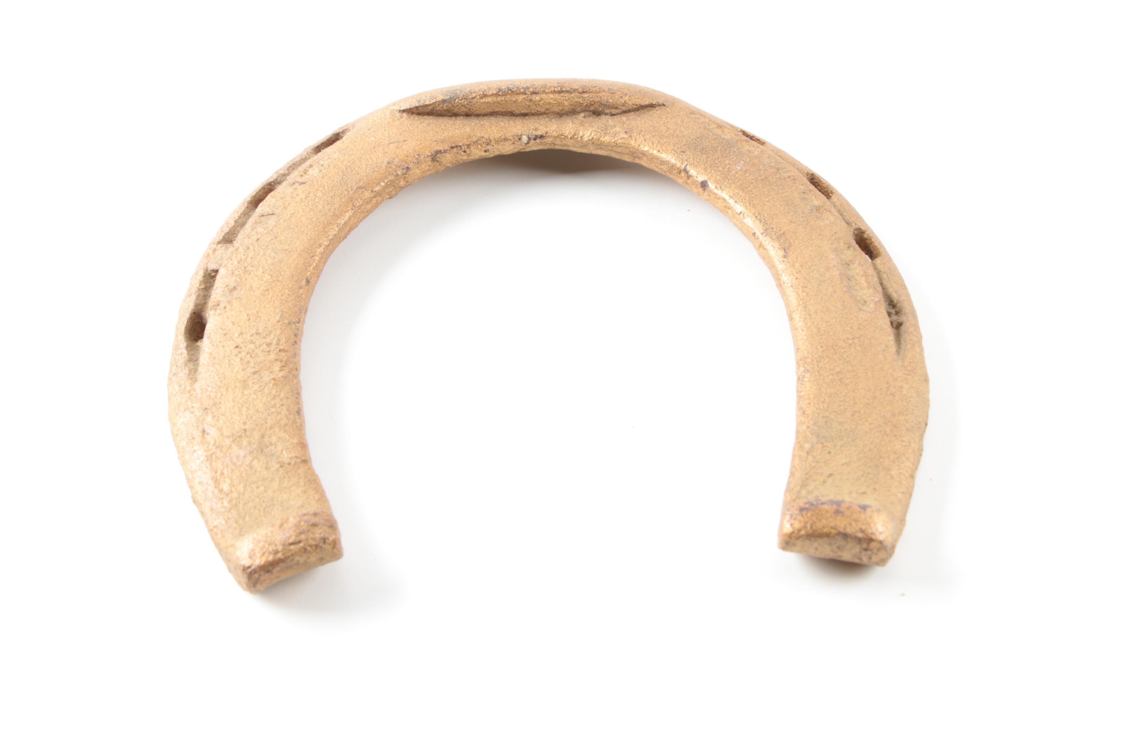 Vintage Gold Painted Draft Horse Shoe