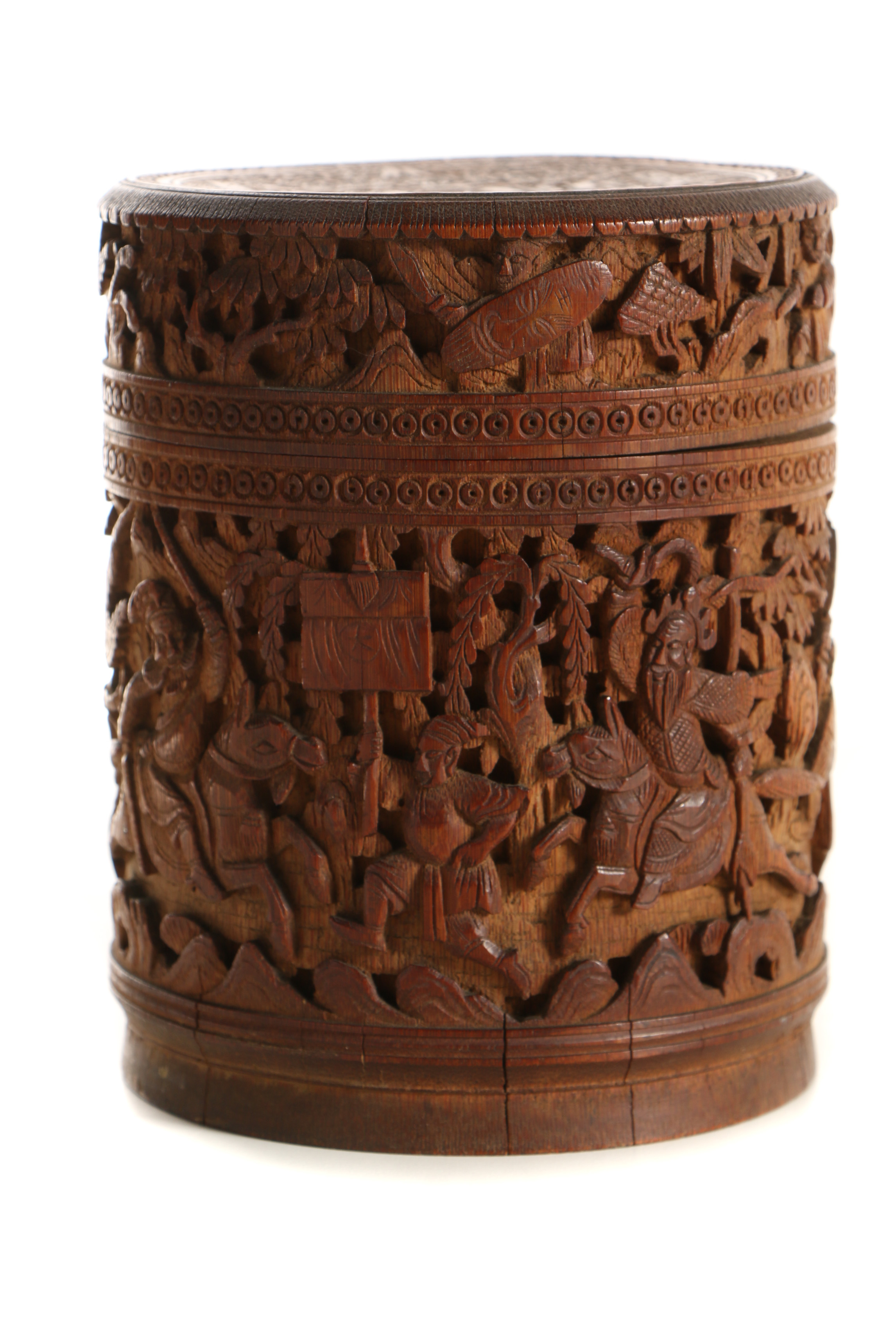 Chinese Qing Dynasty Carved Bamboo Tea Caddy