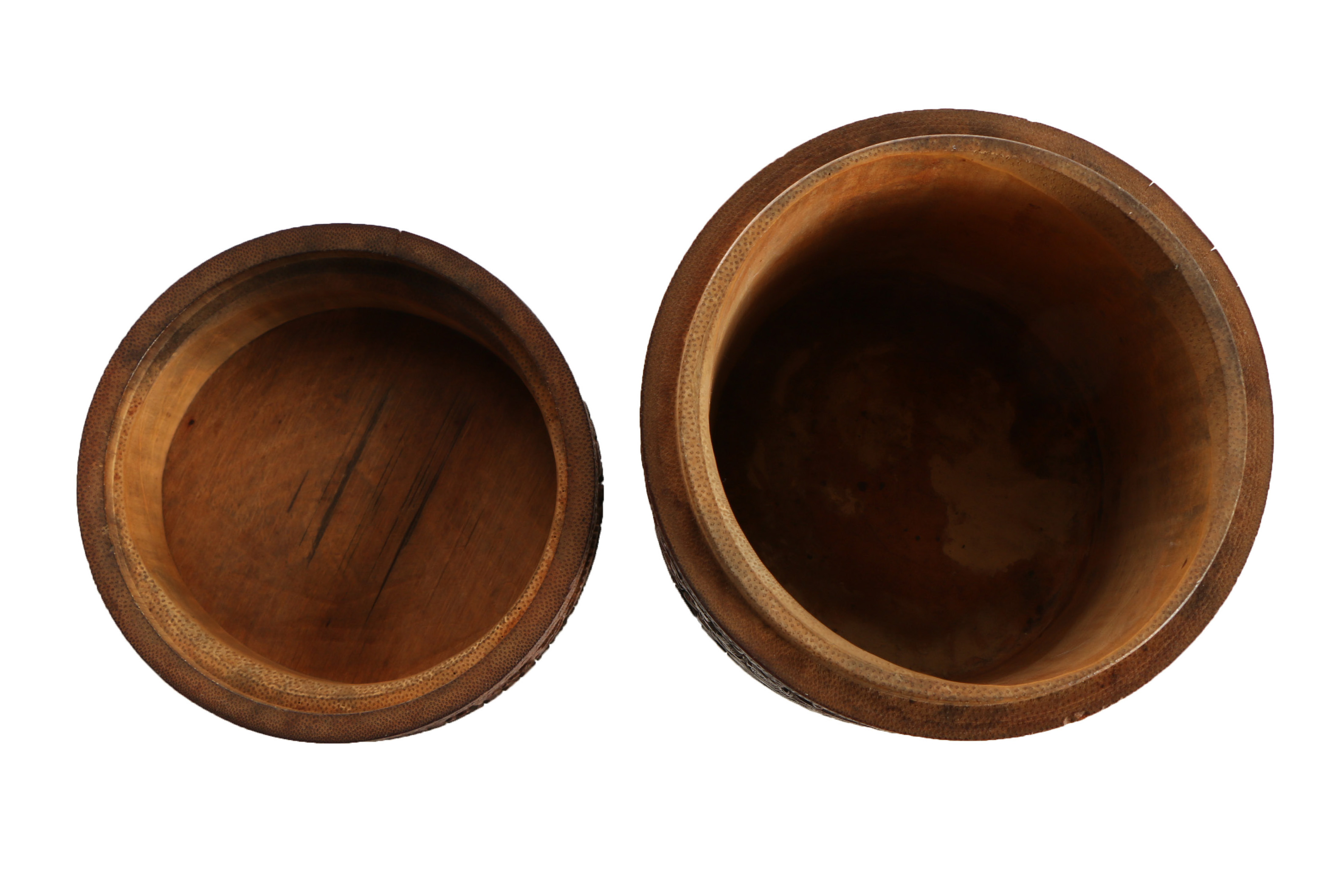 Chinese Qing Dynasty Carved Bamboo Tea Caddy