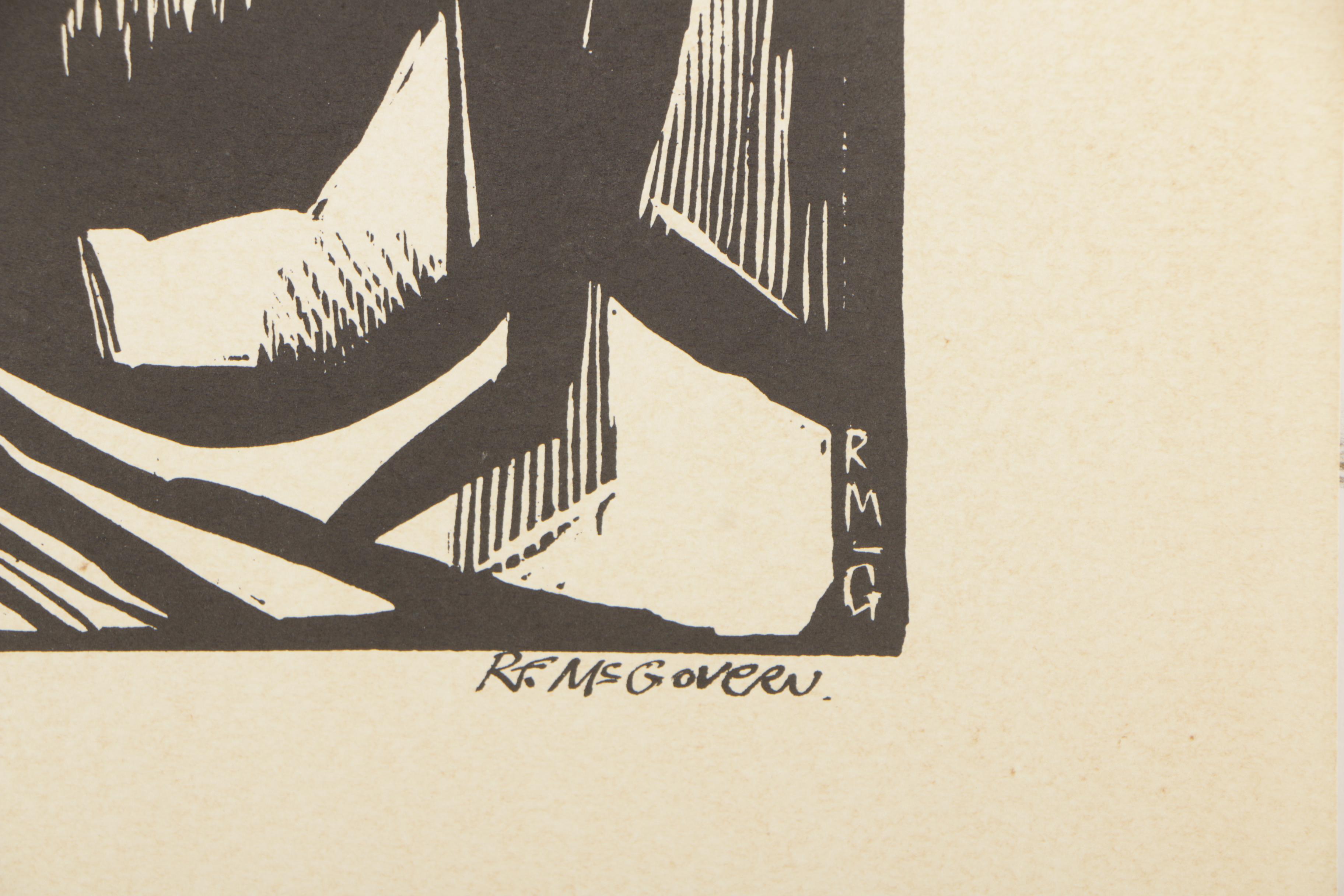 Woodcut Print After Rf. McGovern "Man of Galilee"