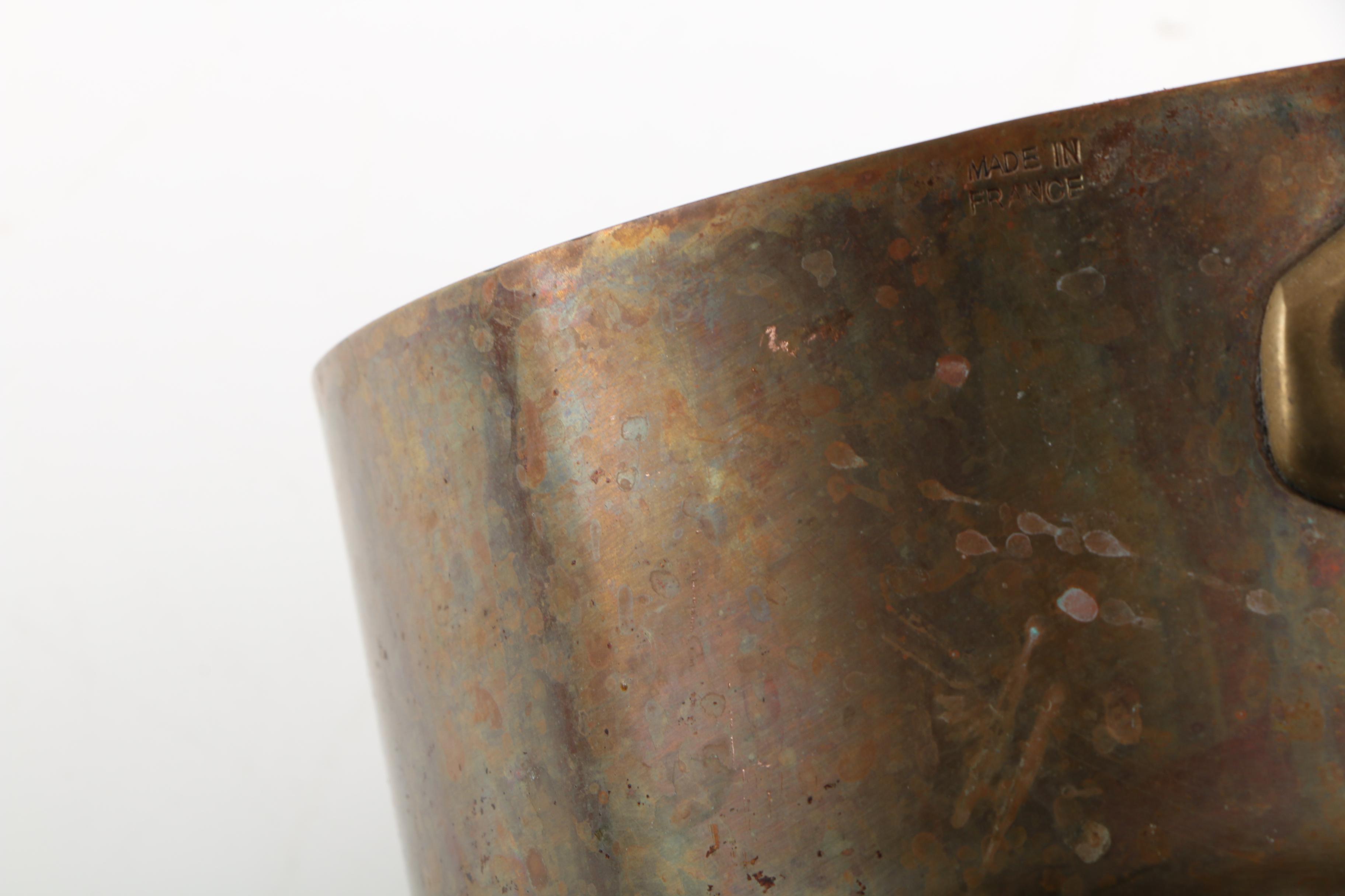 Vintage Copper Sauce Pots with Brass Handles