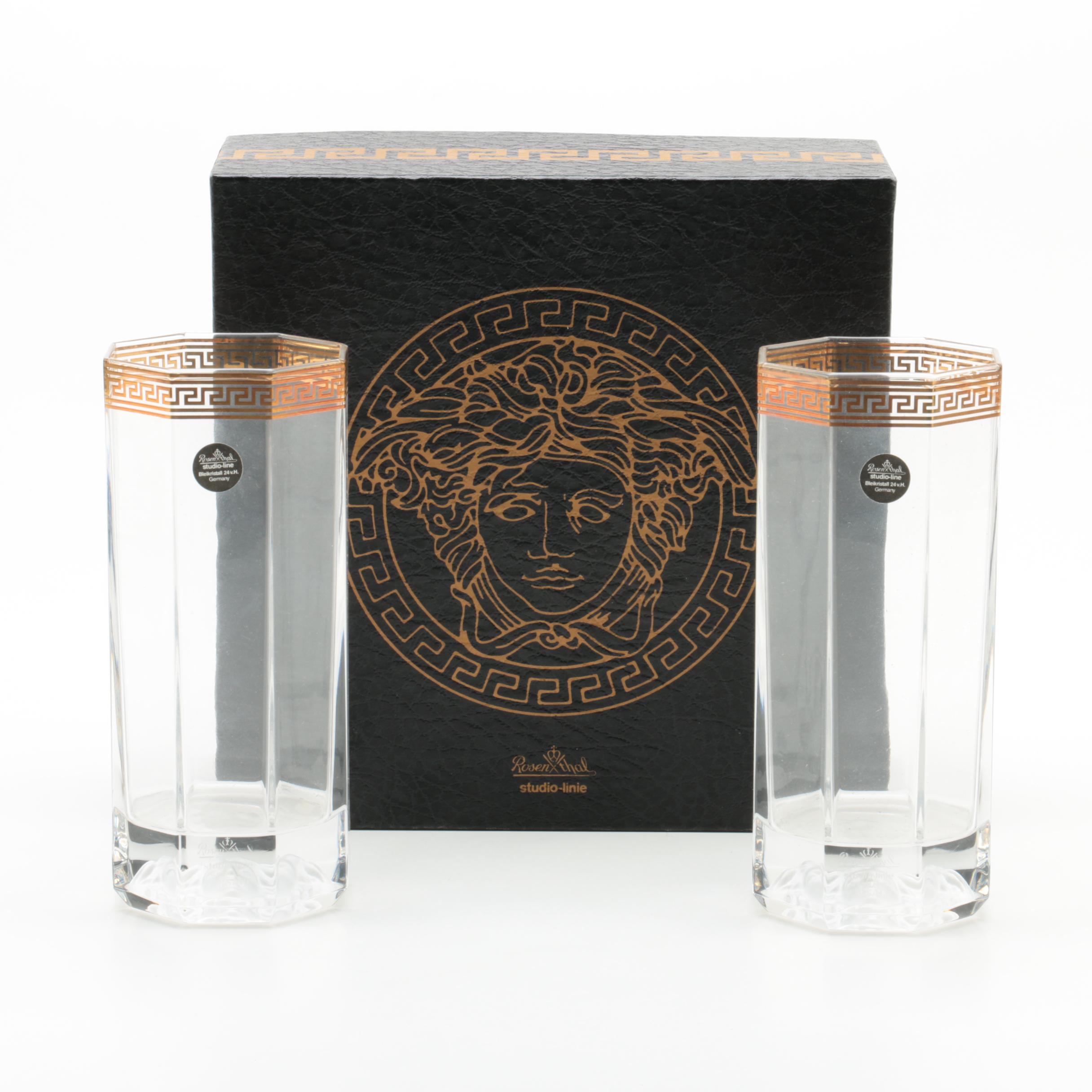 Rosenthal Versace "Medusa D'Or" Highball Glasses