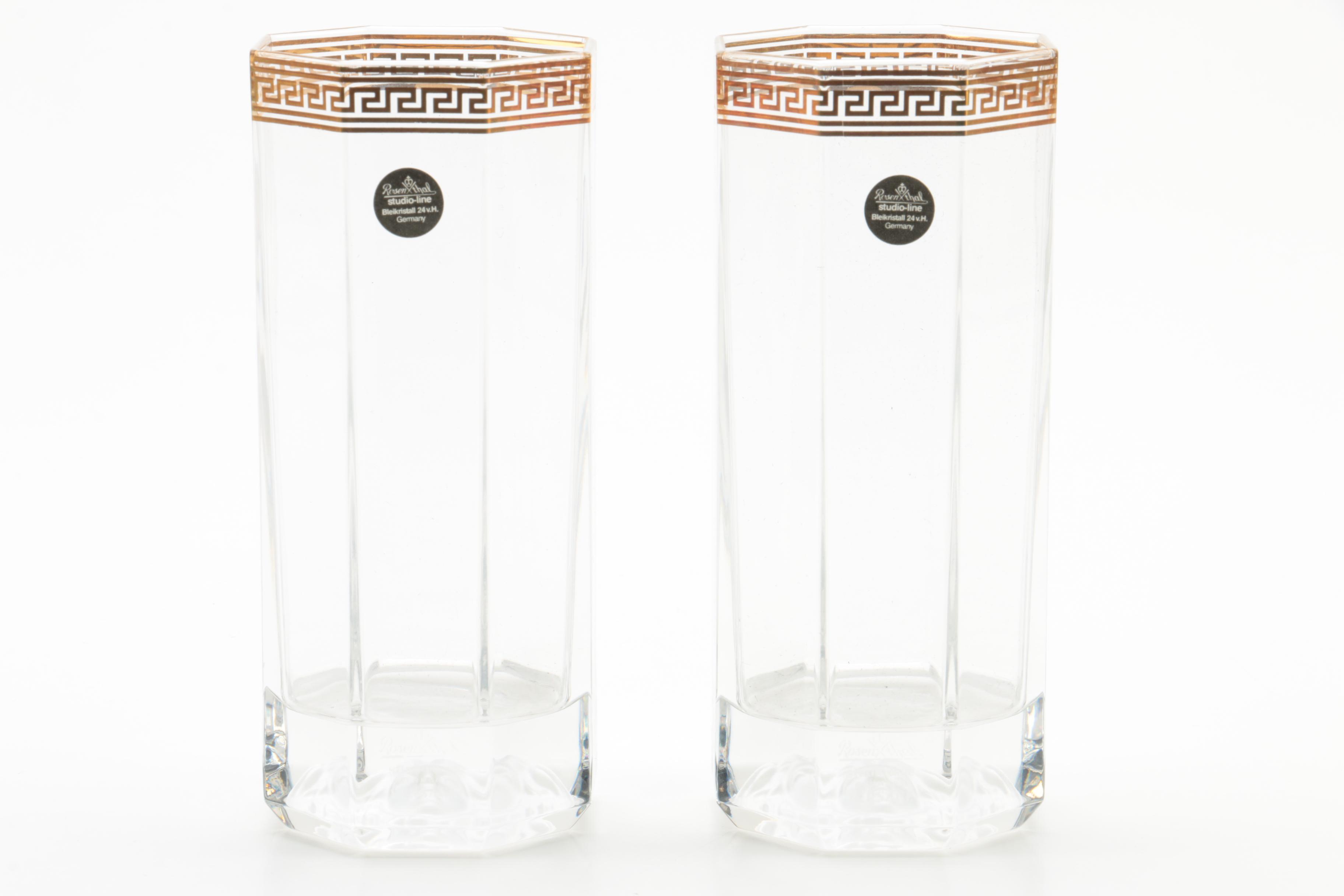 Rosenthal Versace "Medusa D'Or" Highball Glasses