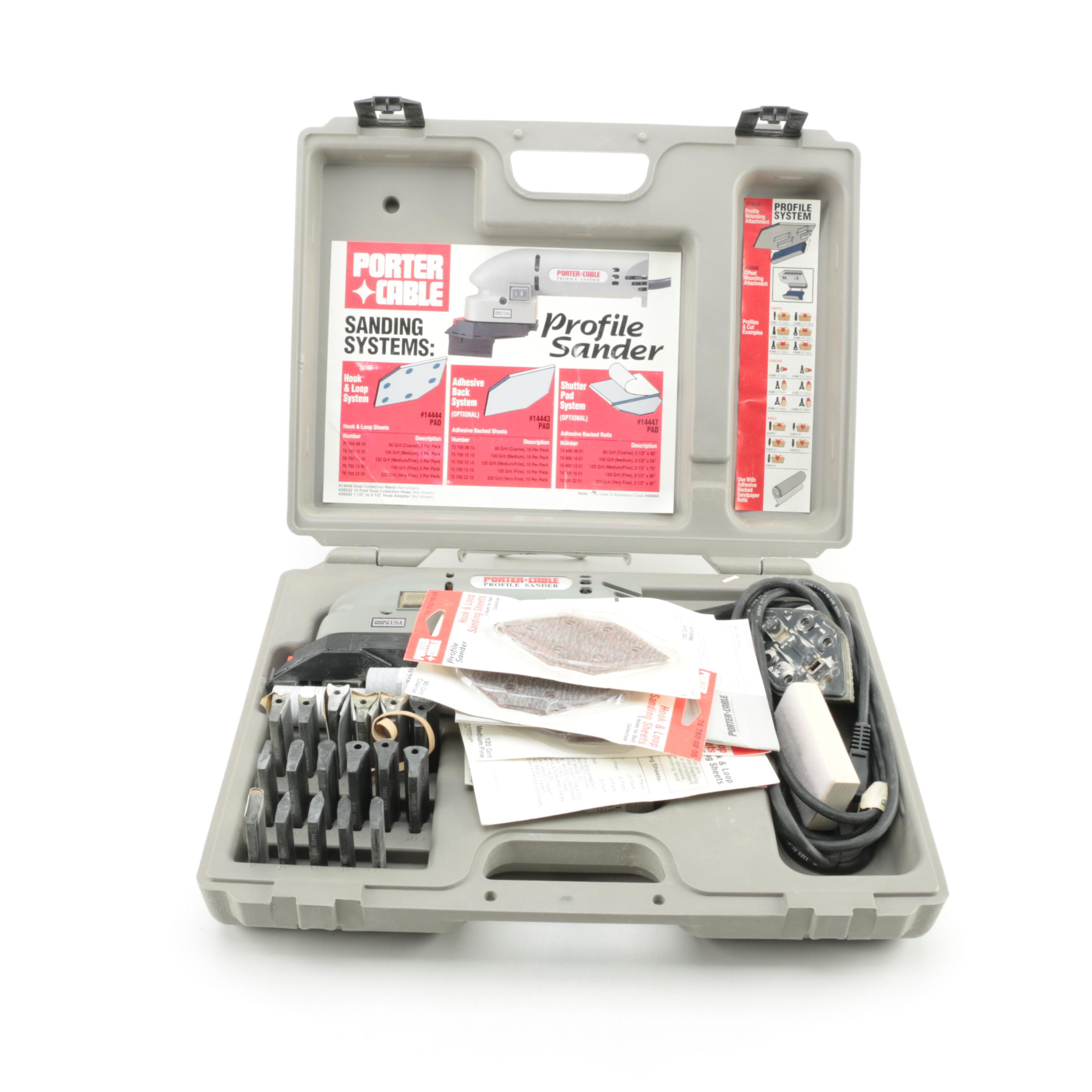 Porter Cable Model 444 Profile Sander with Attachments