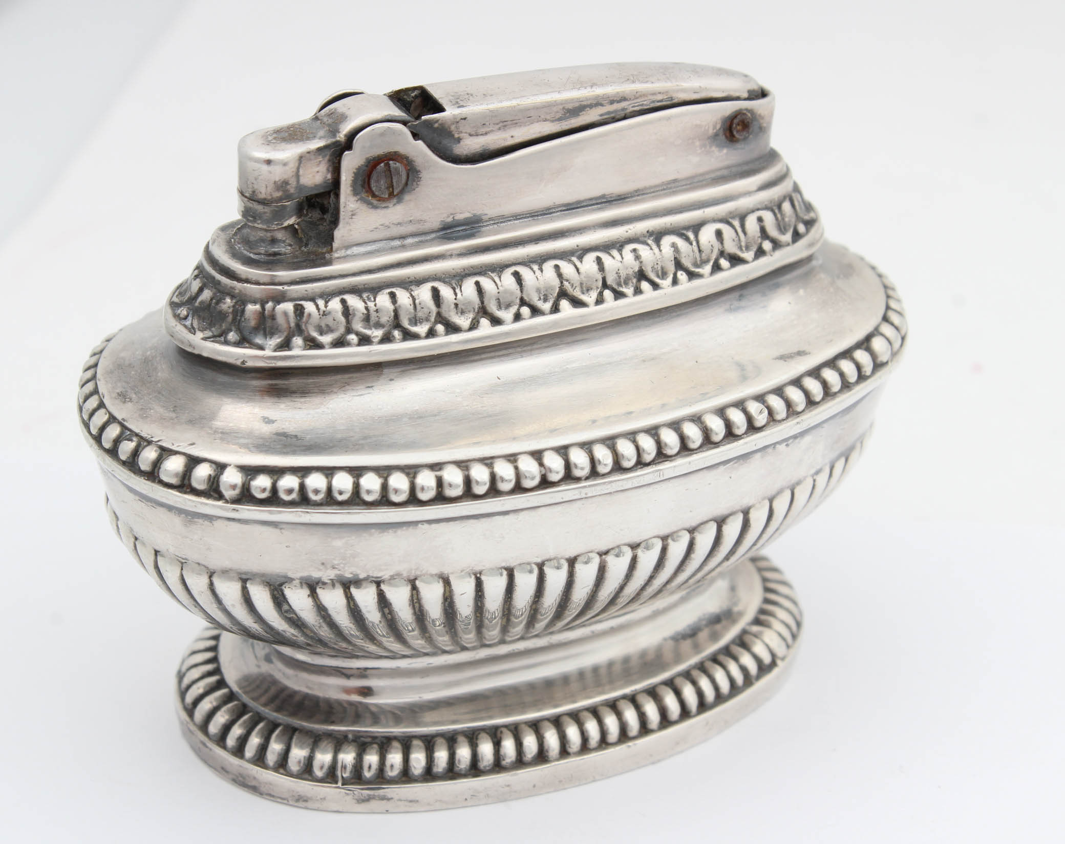 Vintage Ronson Plated Silver Lighters in "Georgian" and "Queen Anne"