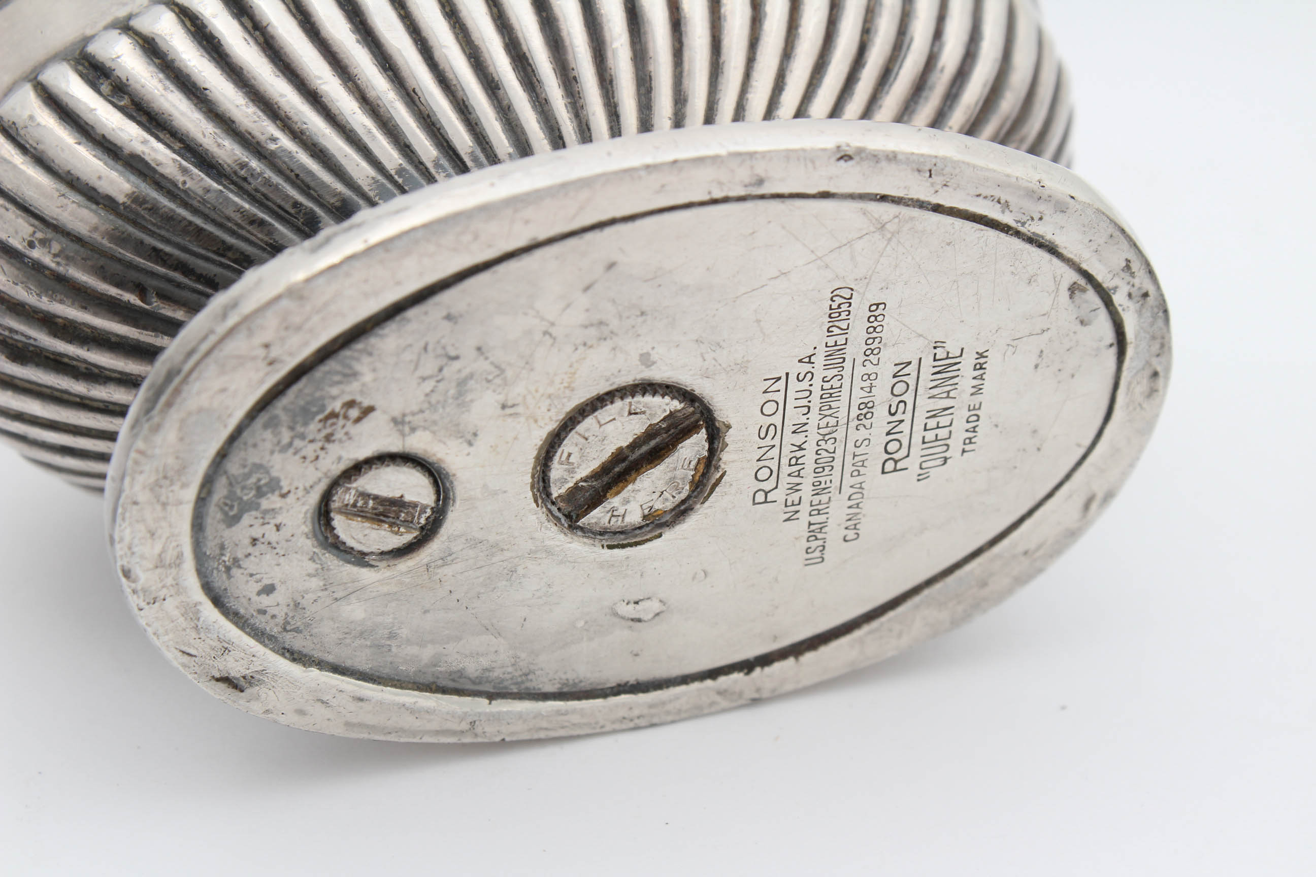 Vintage Ronson Plated Silver Lighters in "Georgian" and "Queen Anne"