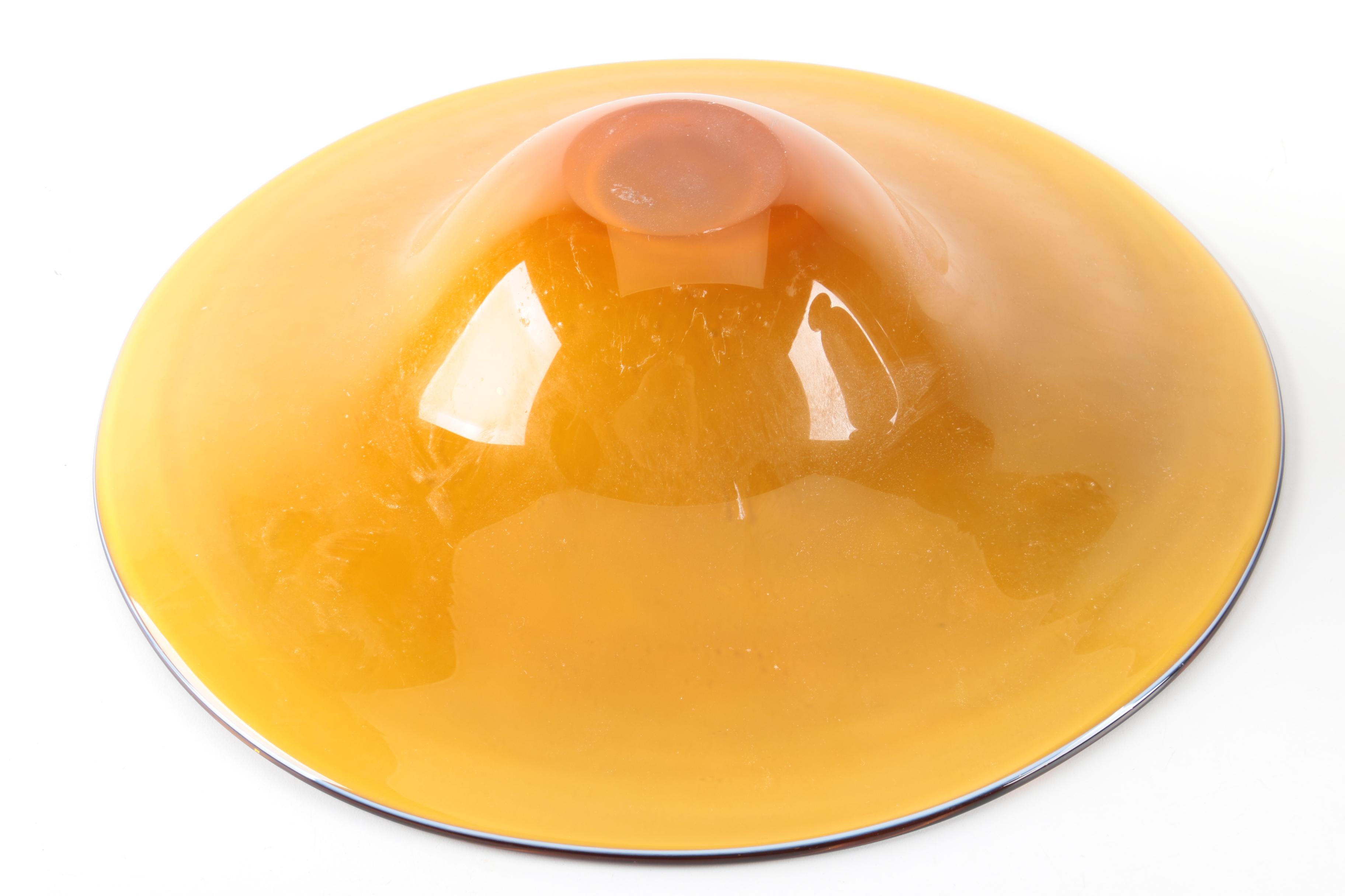 Hand Blown Tortoise Shell Style Art Glass Vase and Centerpiece