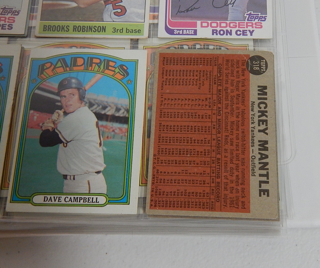 1960s-1980s Baseball Card Collection in Album with Mantle and More