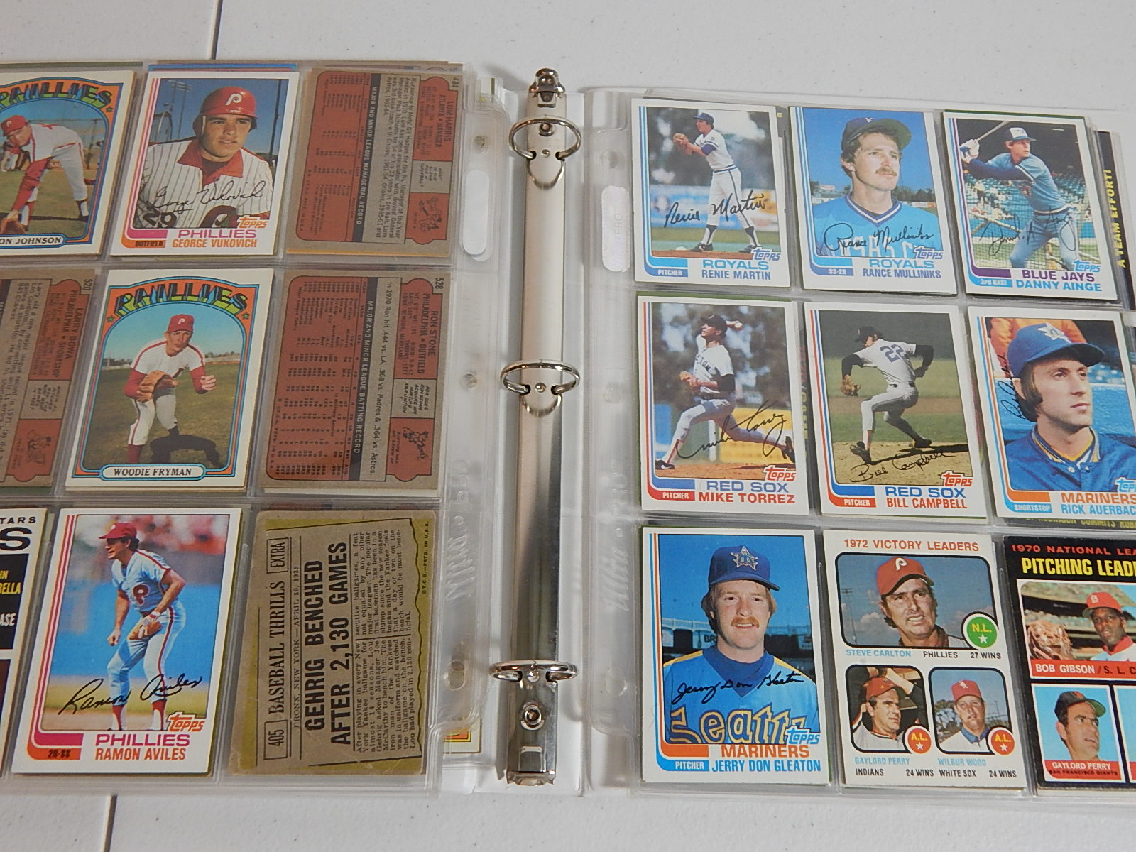 1960s-1980s Baseball Card Collection in Album with Mantle and More