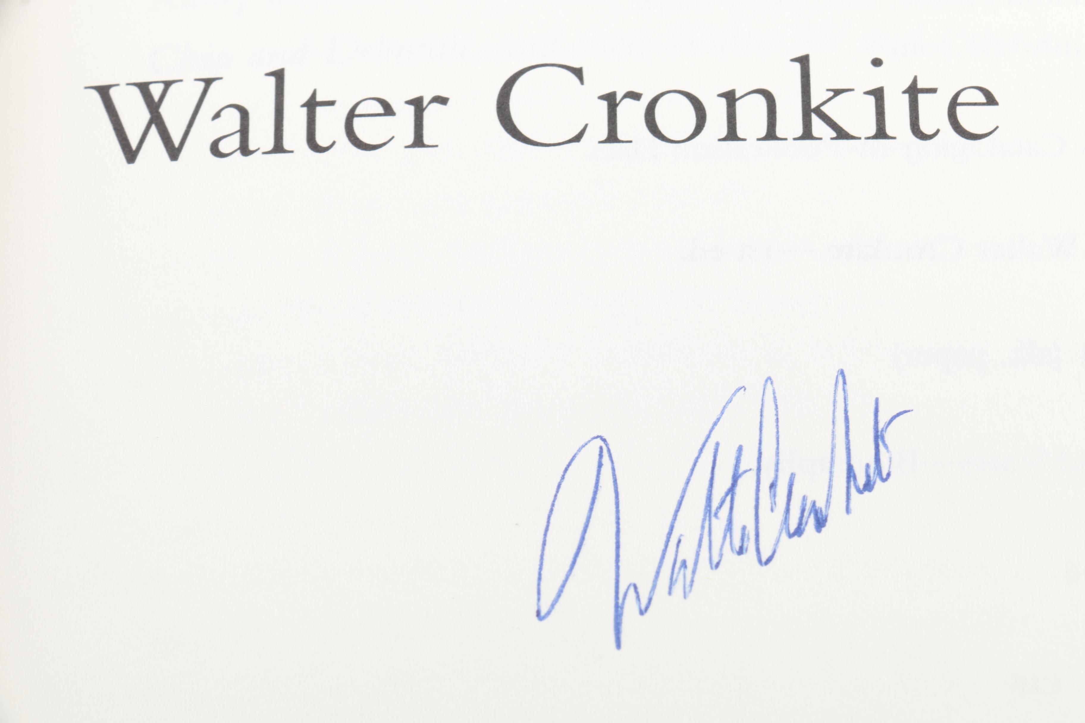 Signed 1996 "A Reporter's Life" by Walter Cronkite