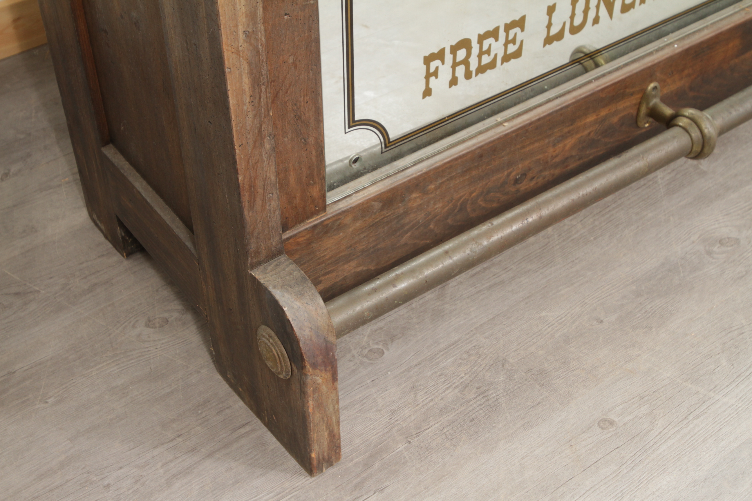 Antique-Style Wood Bar with Saloon Sign