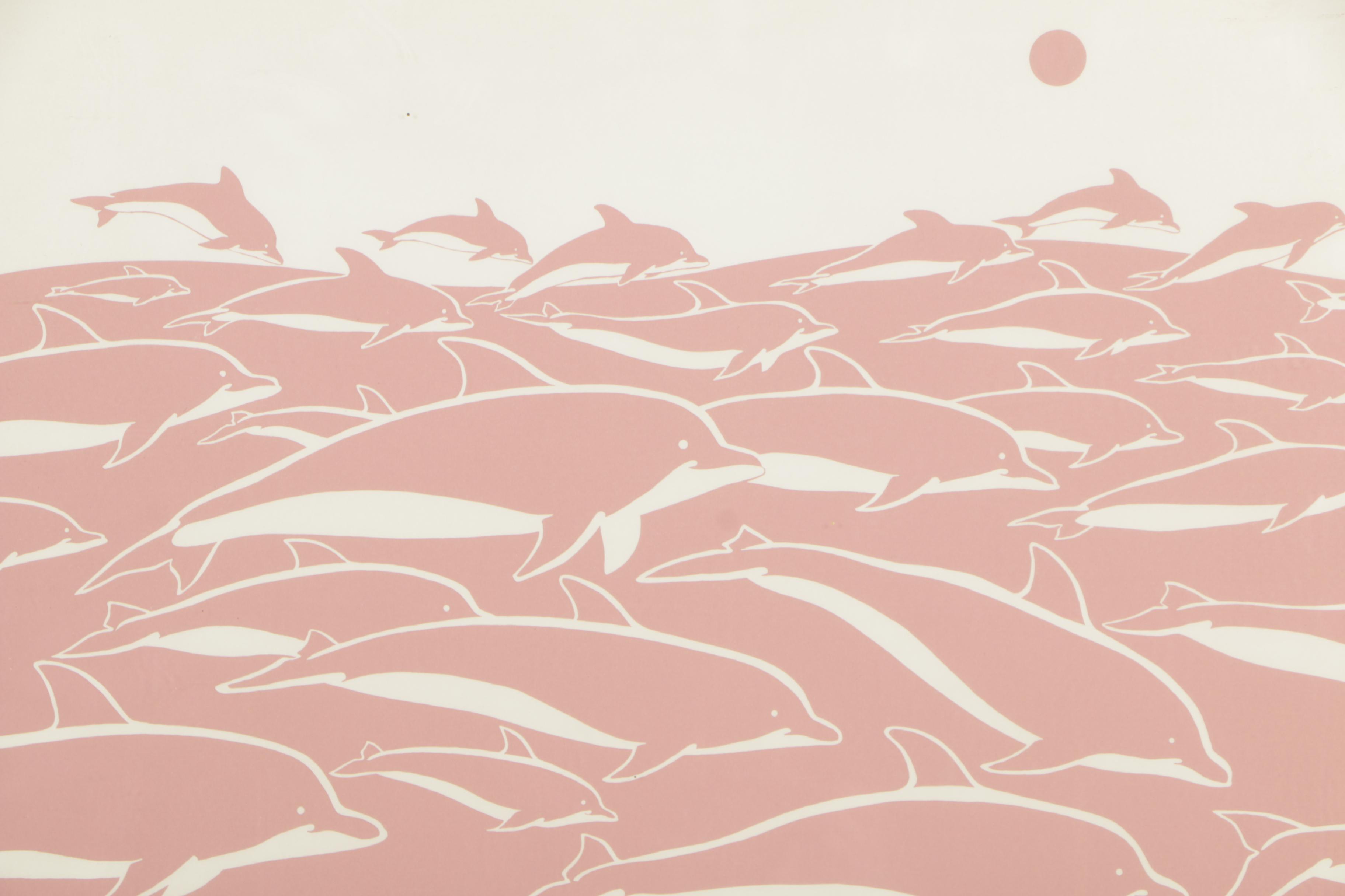 James F. Omohundro Serigraph of Dolphins