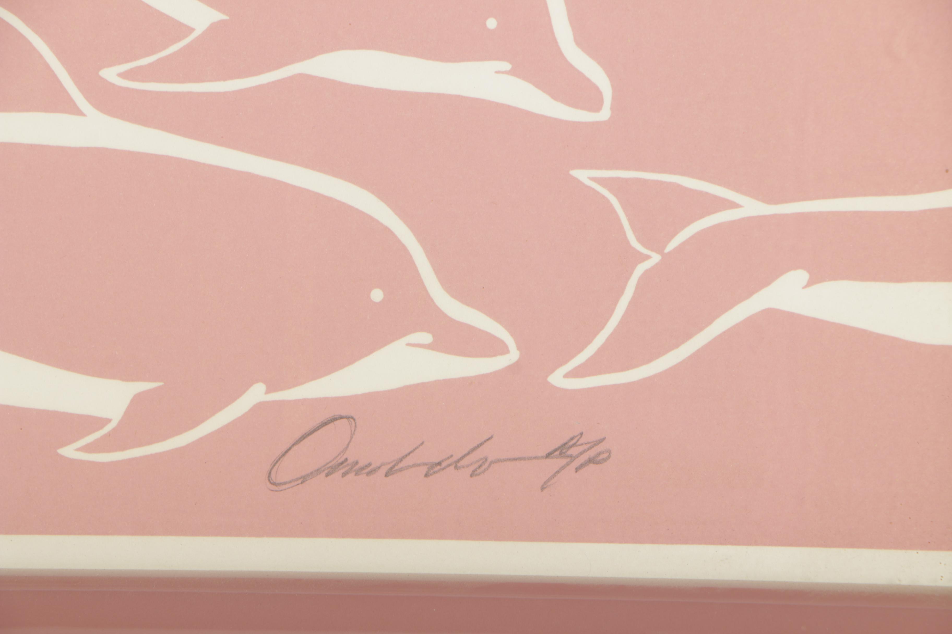 James F. Omohundro Serigraph of Dolphins